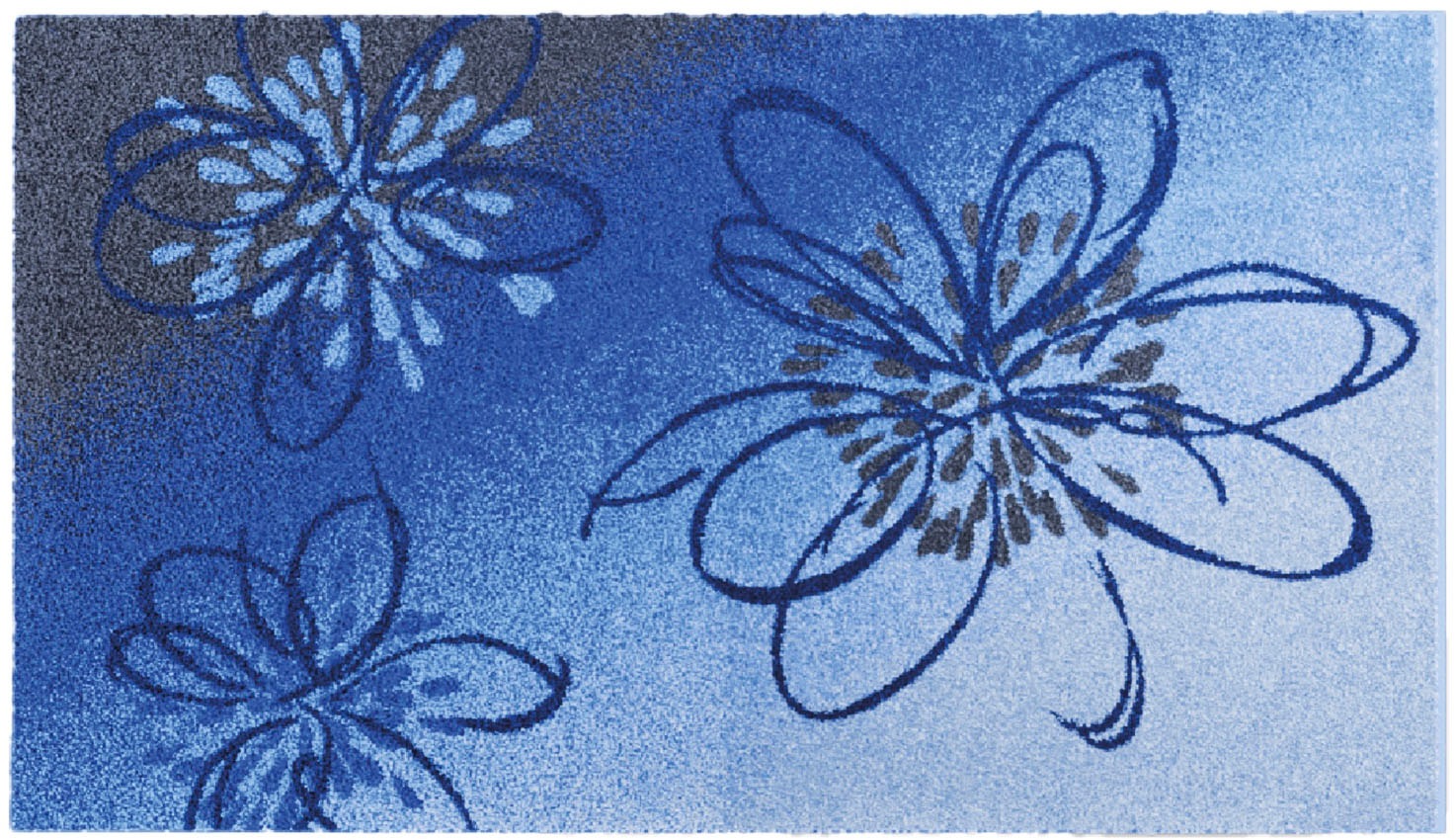 Thumbnail - Grund Badematte "Lusia" Höhe 20 mm rutschhemmend beschichtet fußbodenheizungsgeeignet Florales Design mit sanftem Farbve...