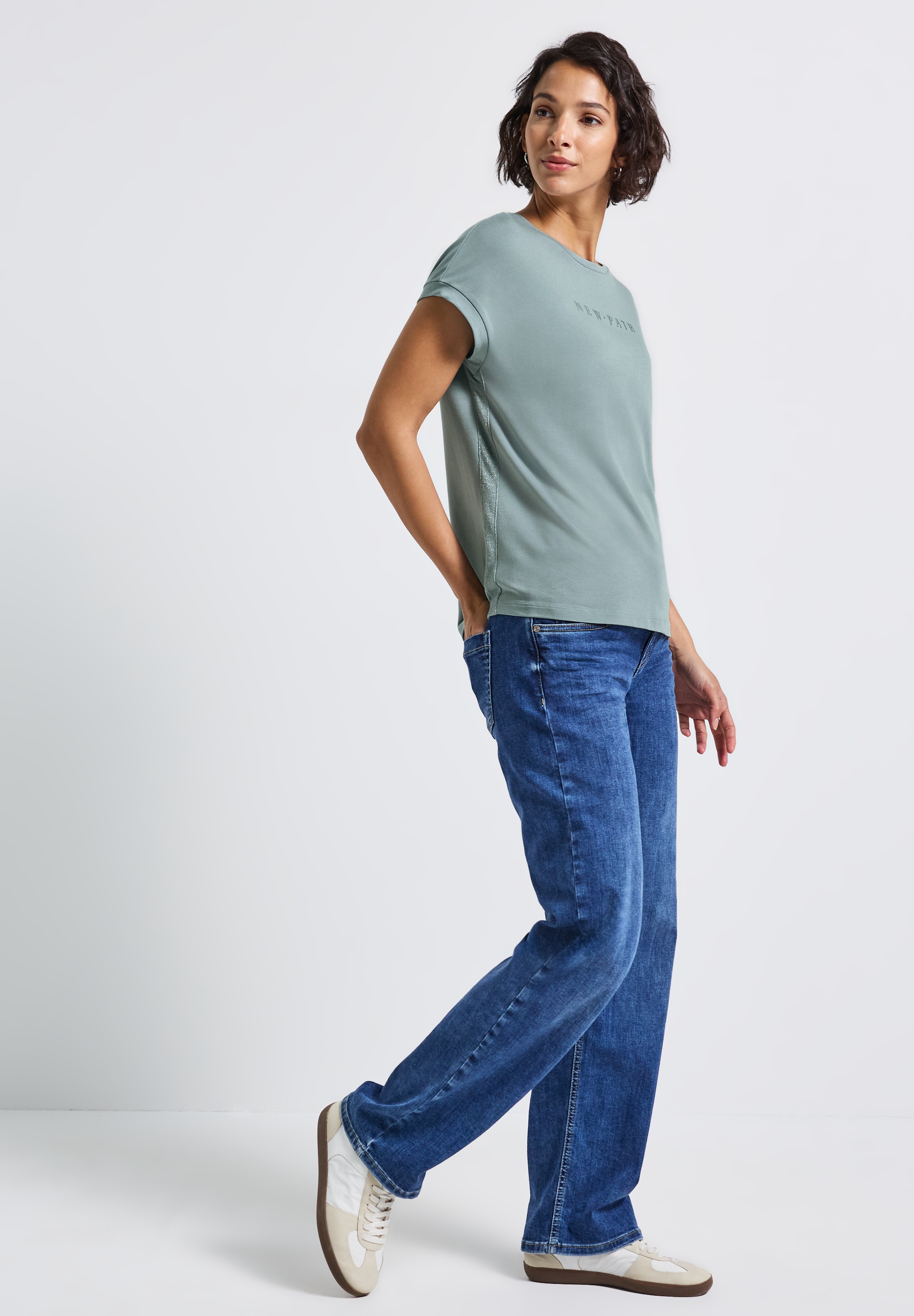 Thumbnail - STREET ONE T-Shirt mit Glitzer-Wording-Print