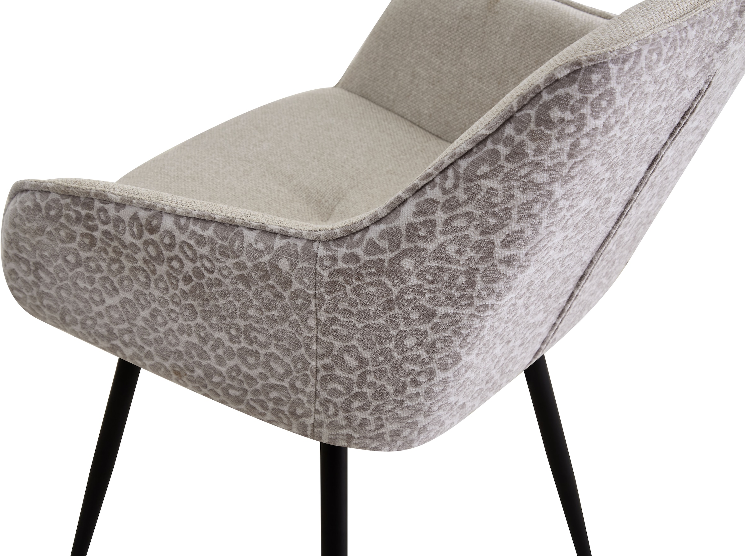 OTTO home Esszimmerstuhl »Lincoln« (Set) 2 Stk.moderner Stuhl mit Leopardenlook, Webstoff und 360°-Drehfunktion
