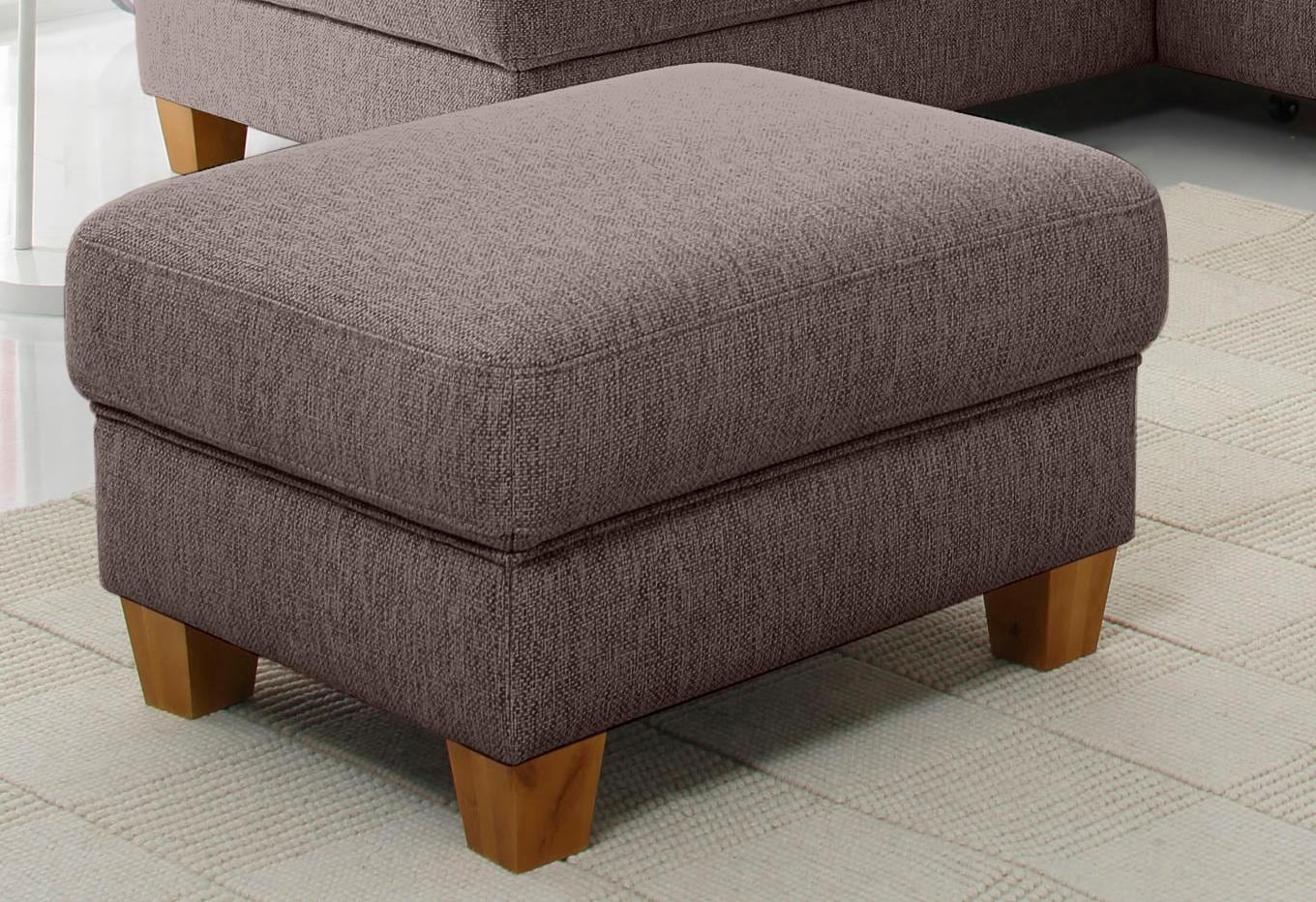 OTTO home Hocker "Borkum; B: 75cm, Federkern-Polsterung, vielseitig nutzbar" Fußablage & Sitzgelegenheit, frei im Raum stellbar, Massivholzfüße