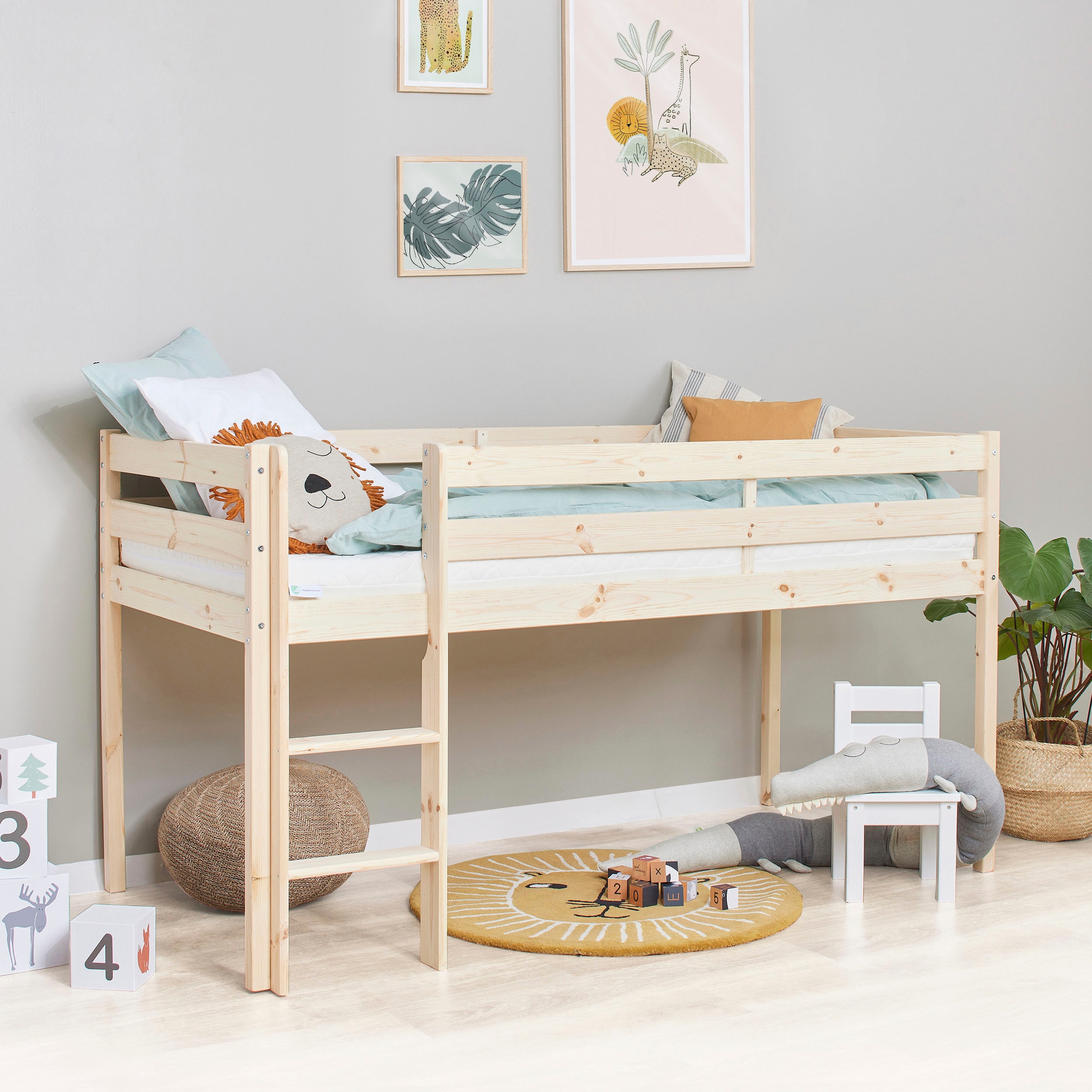 Hoppekids Spielbett »ECO COMFORT, Hochbett, in 2 Einzelbetten teilbar«, Höhe 72cm, Farbe & Größe & Matratze