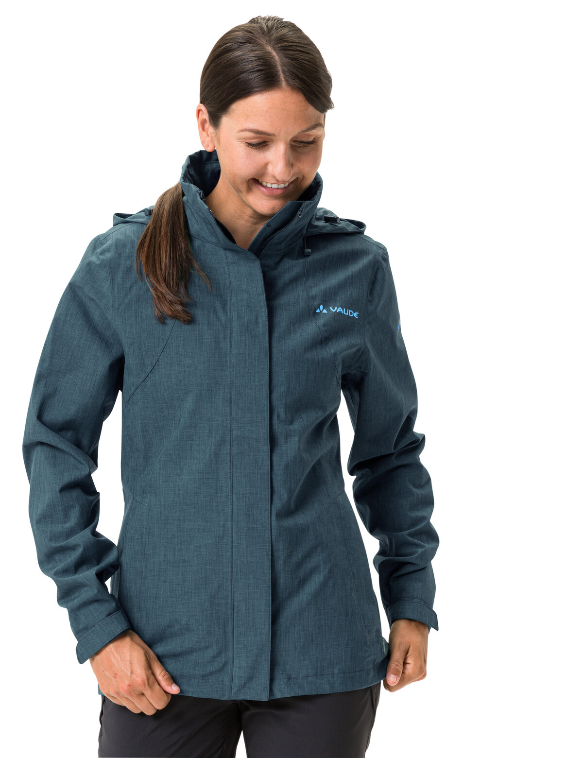 VAUDE Outdoorjacke "Womens Rosemoor Jacket II" mit Kapuze mit abnehmbarer Kapuze, wasserabweisend, windabweisend, atmungsaktiv