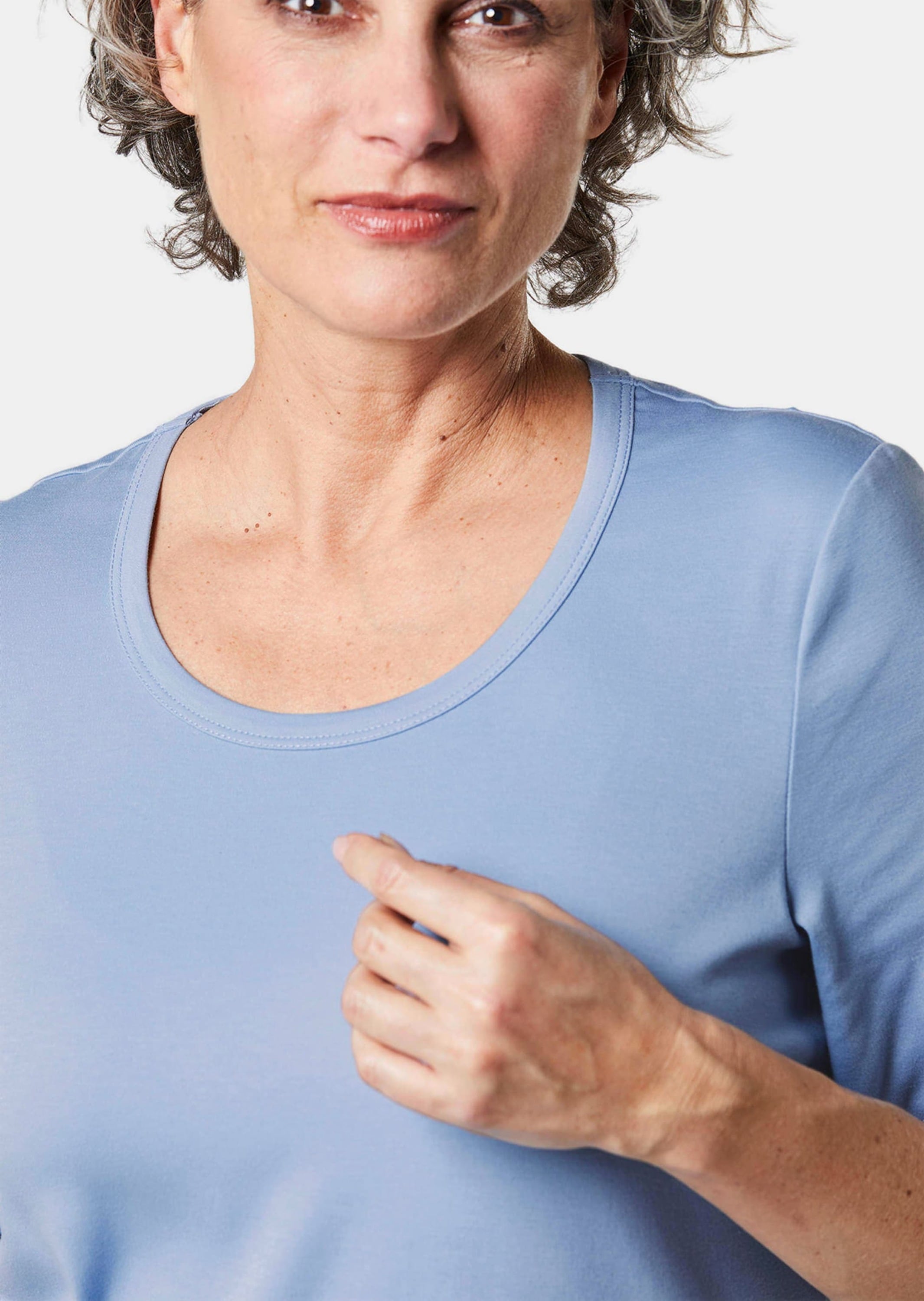 GOLDNER Kurzarmshirt »Edel-T-Shirt mit Rundhalsausschnitt Edel-T-Shirt mit Rundhalsausschnitt«