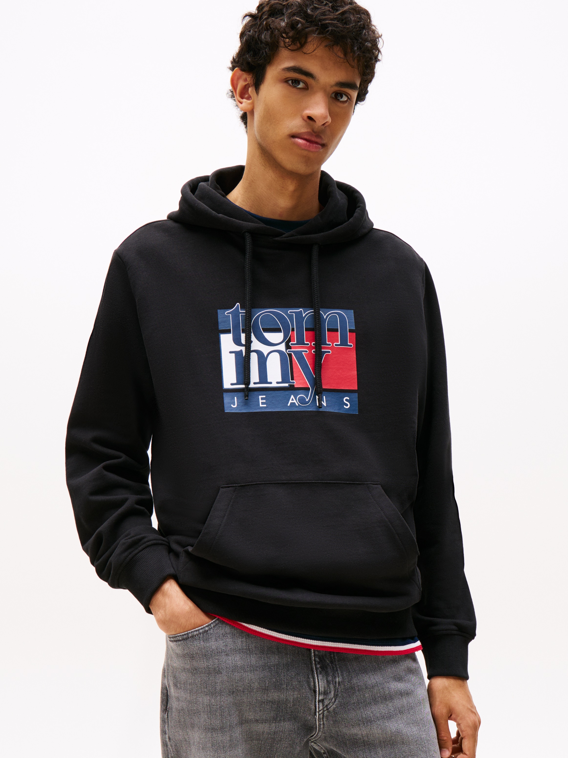 Tommy Jeans Hoodie "TJM RWB FLAG", Regular Fit, Sweatshirt, mehrfarbiger Pr günstig online kaufen