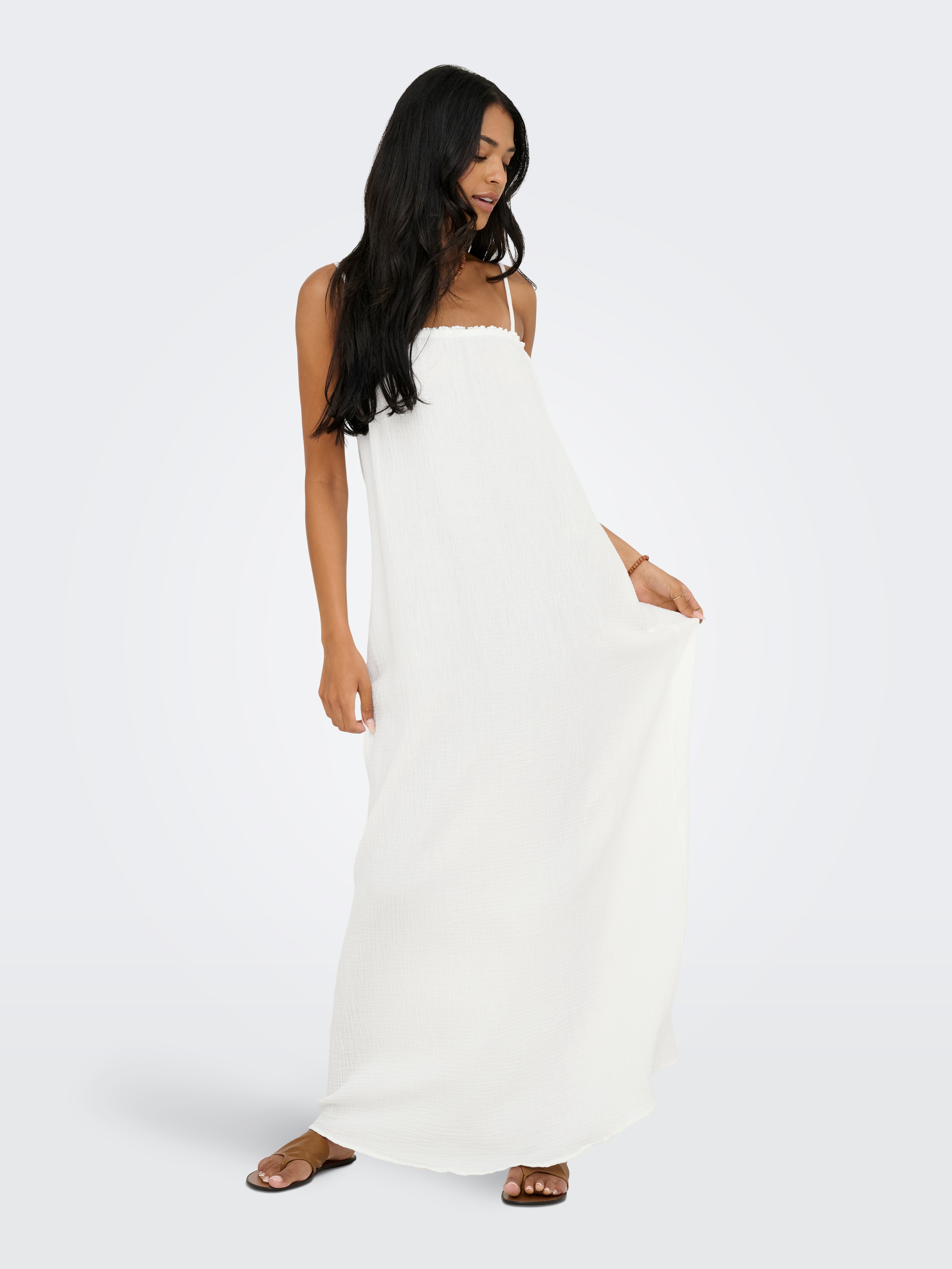 JDY Maxikleid »JDYTHEISJAZ LIFE S/L MAXI DRESS WVN NOOS« Baumwolle, regular fit, Musselin Qualität