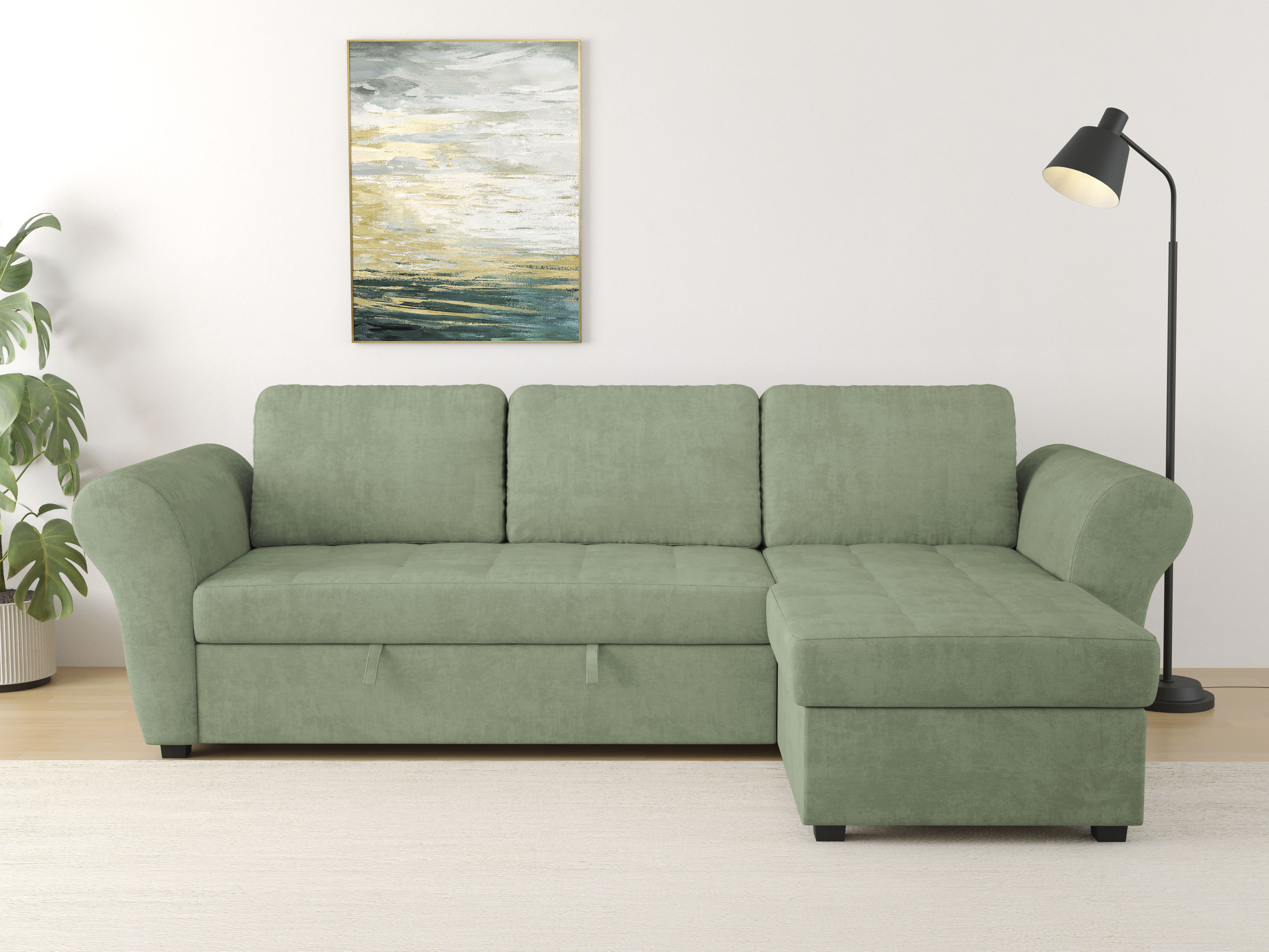 Trends by HG Ecksofa "Lasse L-Form, B: 259 cm" mit Schlaffunktion & Bettkasten