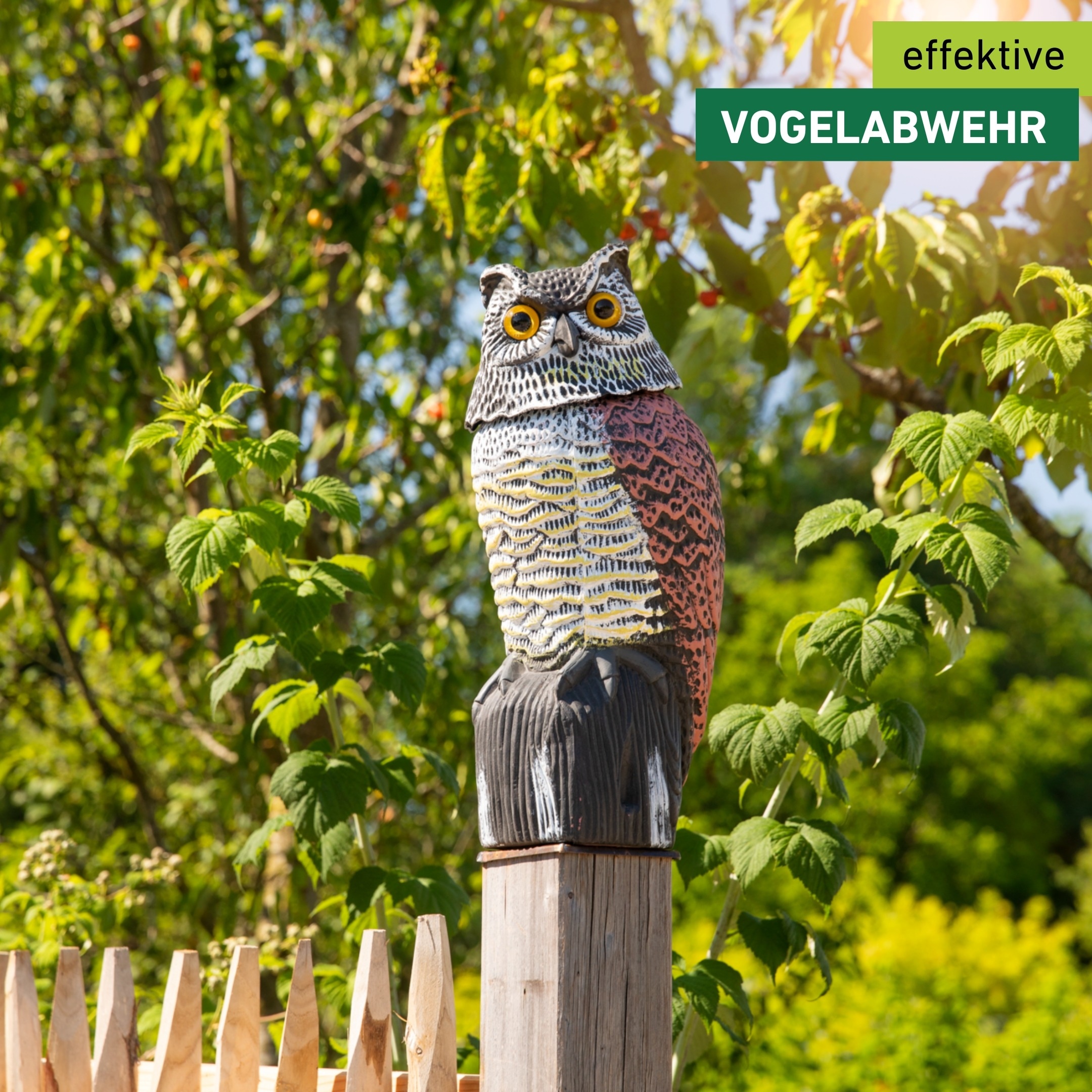 Windhager Vogelattrappe »Scary Owl 40 x 15 cm, Vogelabwehr Eule mit Wackelkopf« wetterfester Taubenschreck