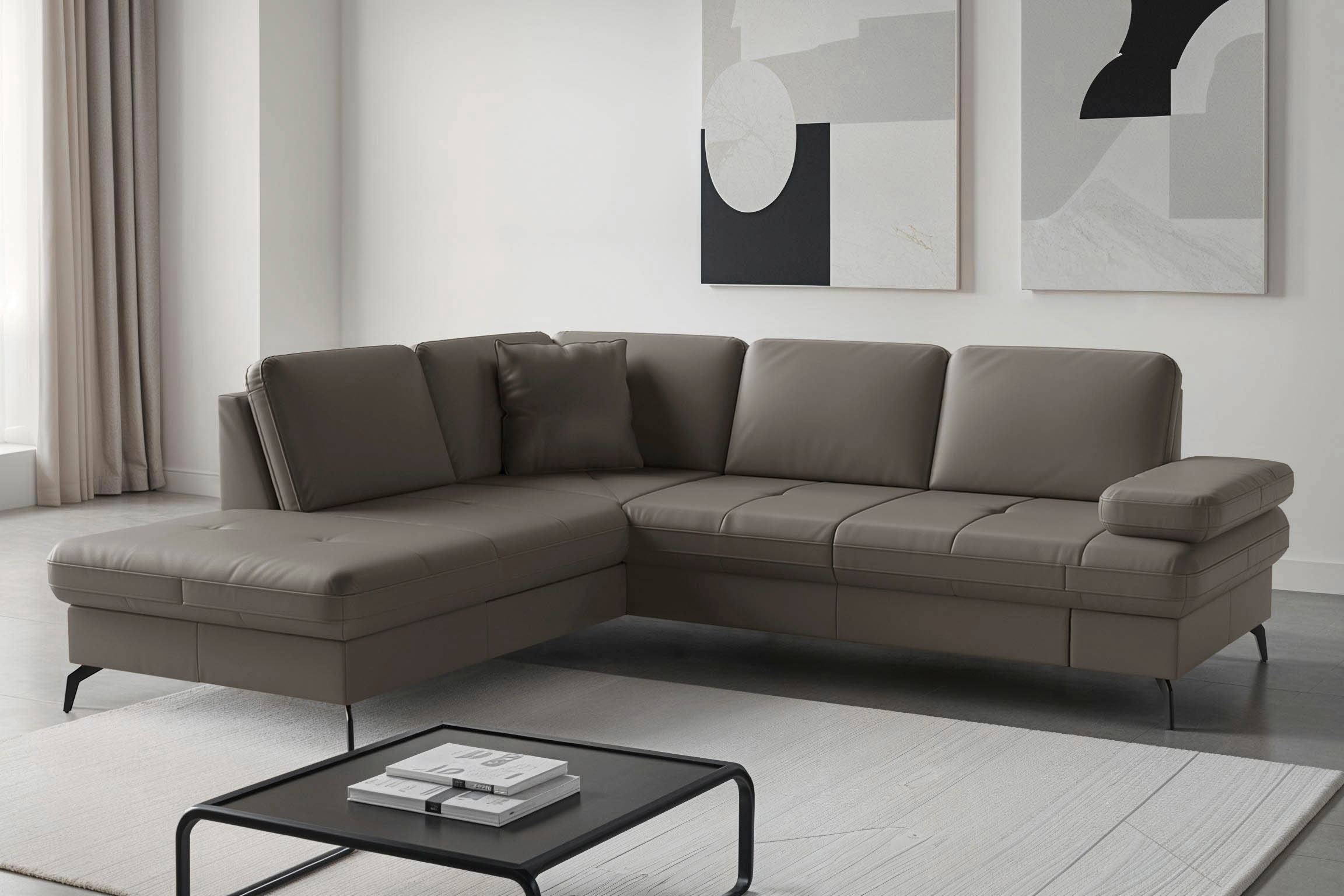 sit&more Ecksofa "Morris Jubi, Ottomane, Breite 238 cm" mit Armteilfunktion, wahlweise mit Schlaffunktion