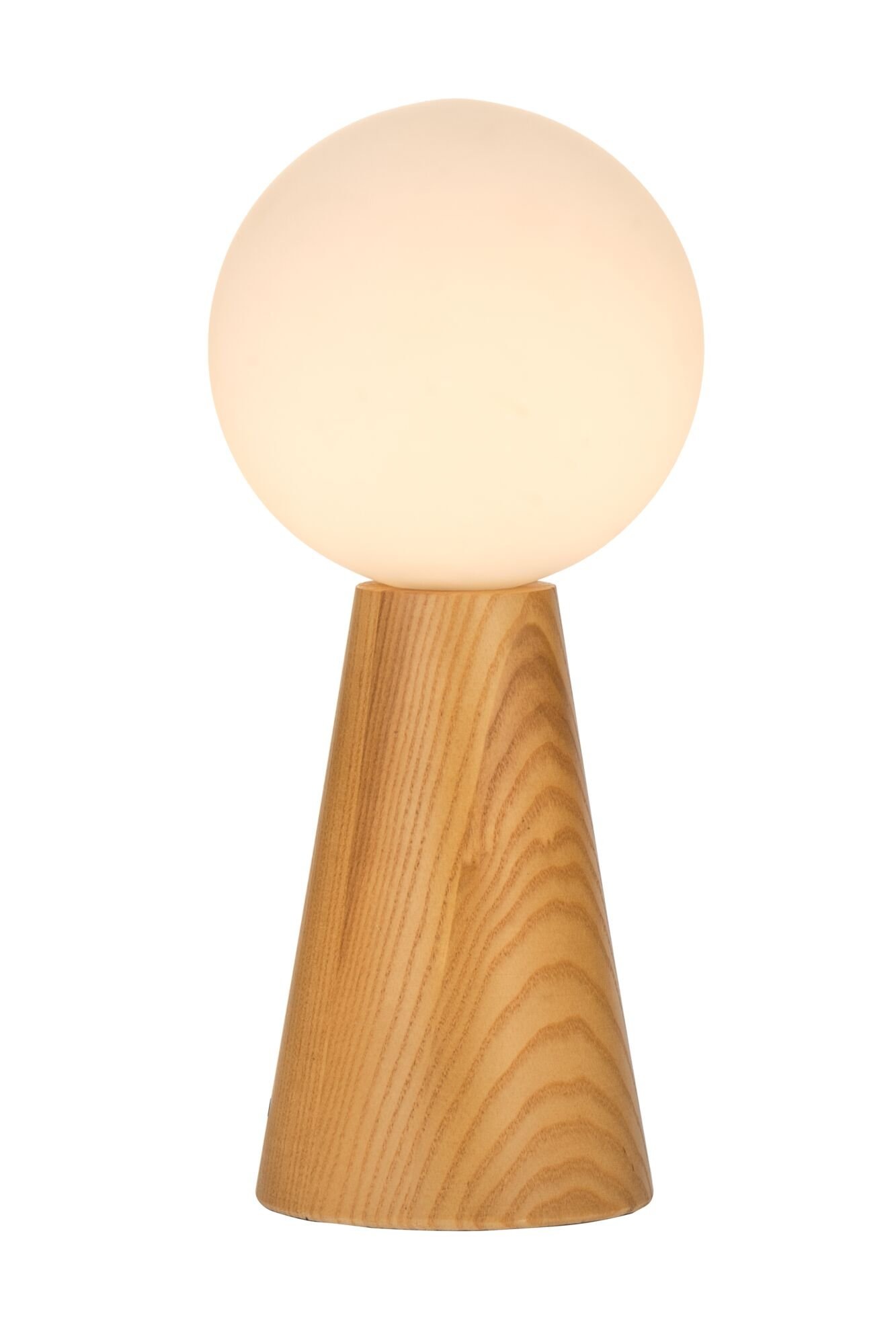 PAULEEN Tischleuchte "Woody Soul Glas/Eschenholz 230V max. 3,5W Weiß/Holz natur", braun (braun, natur), 1, Ø 12cm H: 27,3cm, Leuchten, G9, Tischleuchte 2