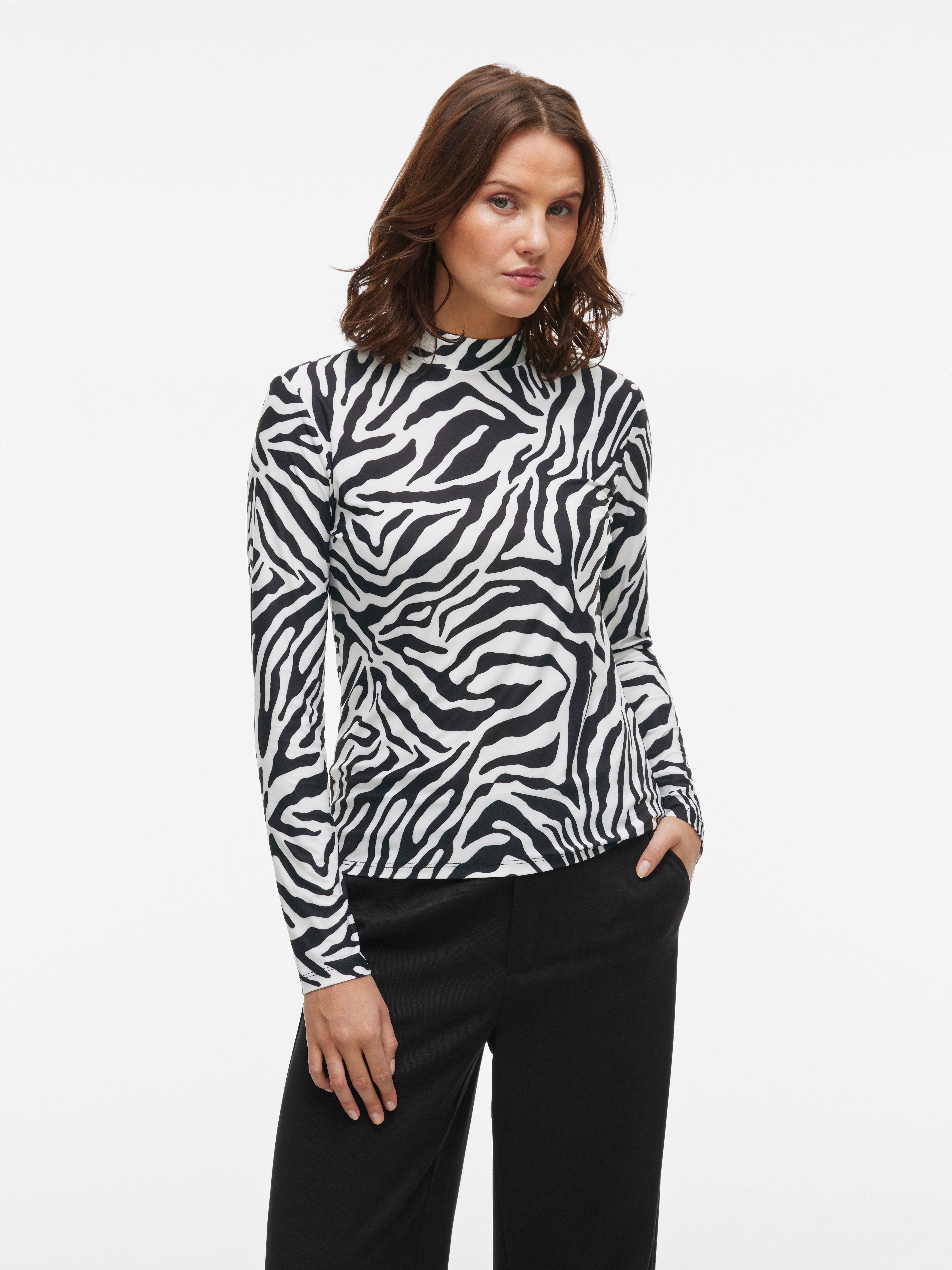 Vila "VILEOA L/S ROLLNECK TOP - NOOS" Materialmix, regular fit