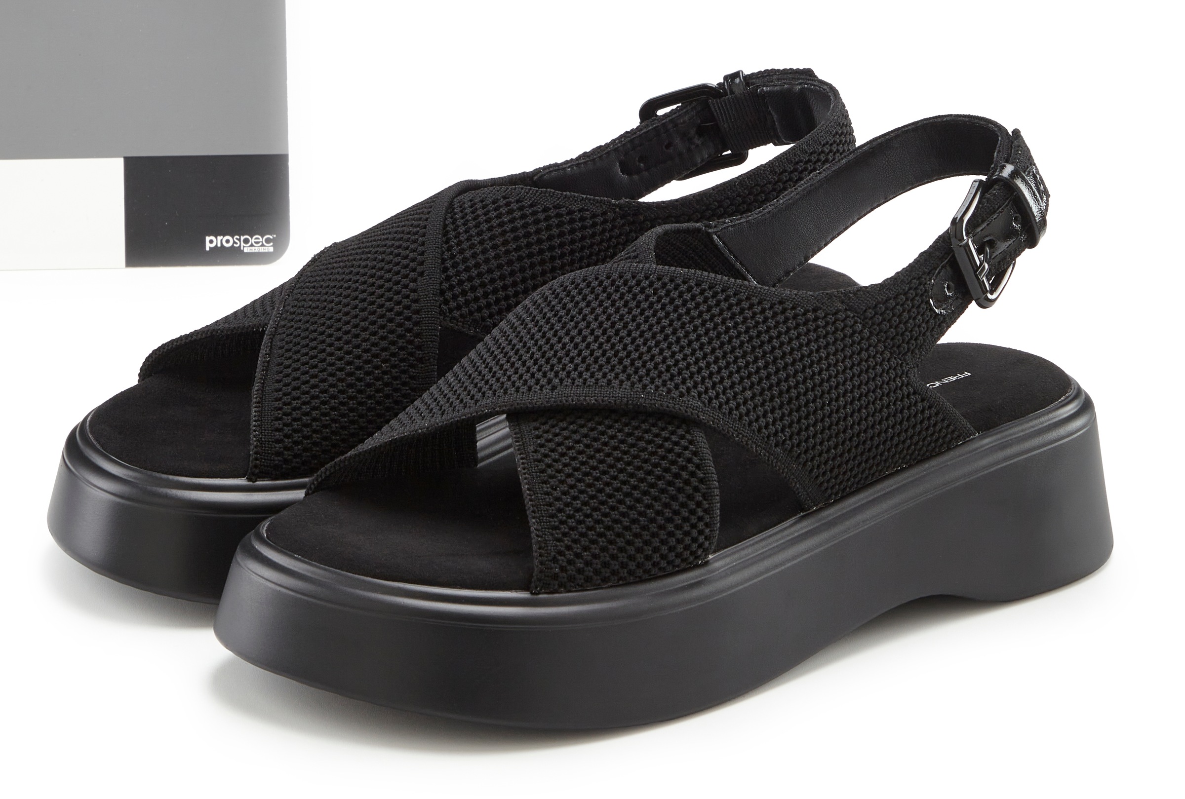 French Connection Sandalette »Sandale, Pantolette,«  Mule, Sandale, offener Schuh mit Plateauabsatz VEGAN