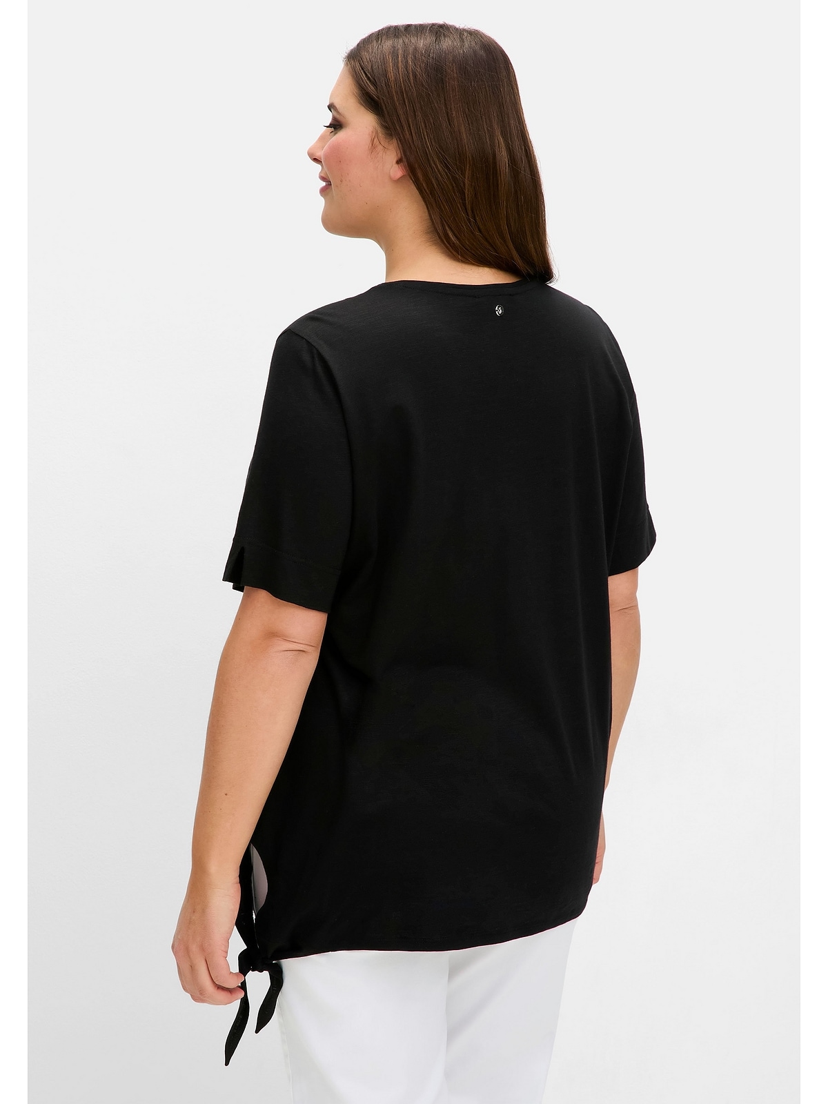 Sheego T-Shirt »Große Größen«, mit Knotendetail am Saum