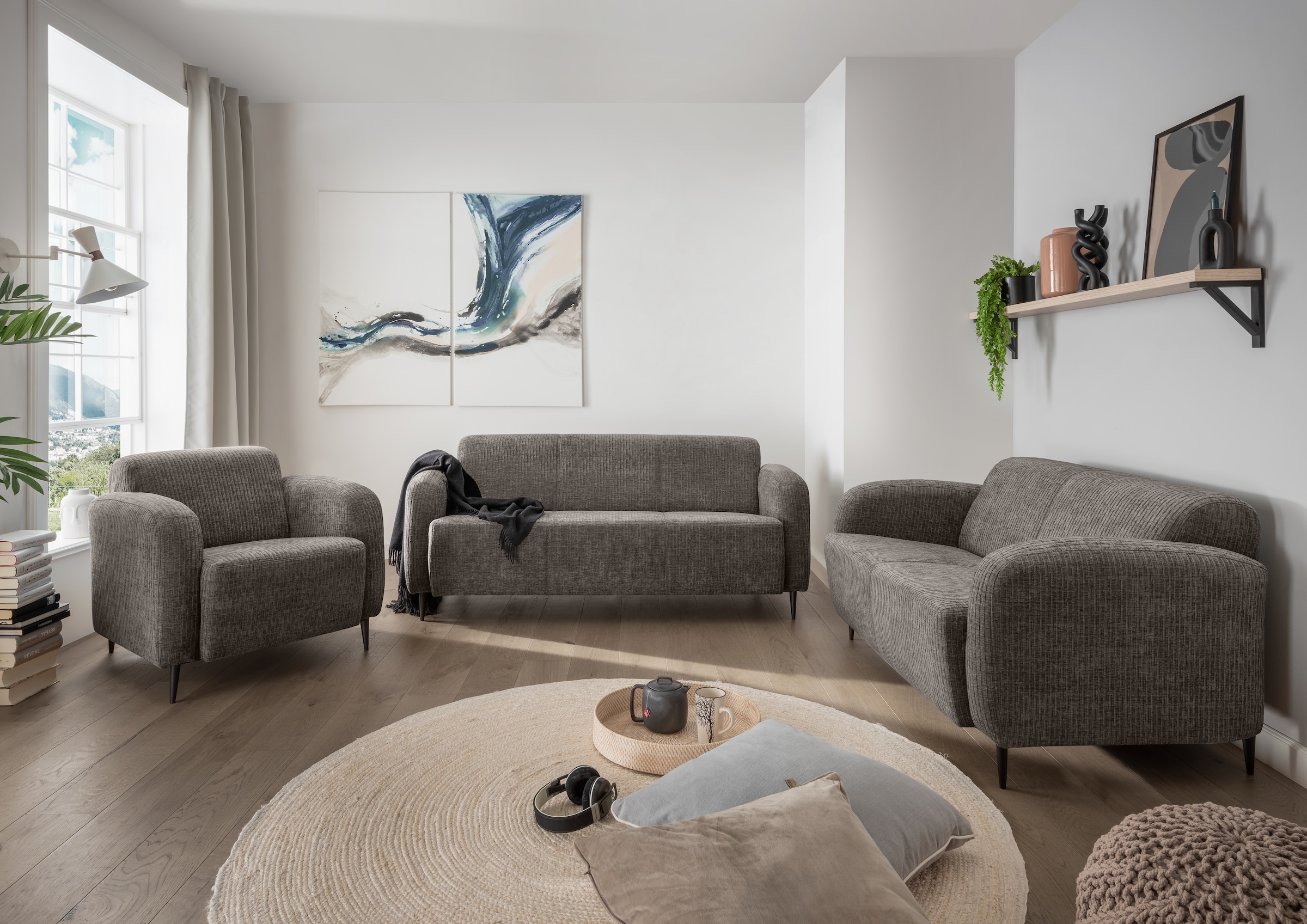 Home affaire Polstergarnitur "Marone" Set, 3-Sitzer, 2-Sitzer, Sessel, 3 St günstig online kaufen