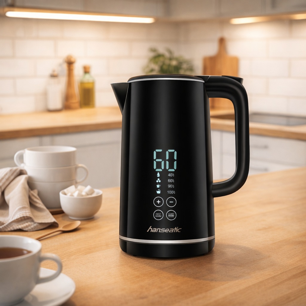 Hanseatic Wasserkocher "HWK172200DBD, mit Temperaturvorwahl" 1,7 l 2200 W W günstig online kaufen