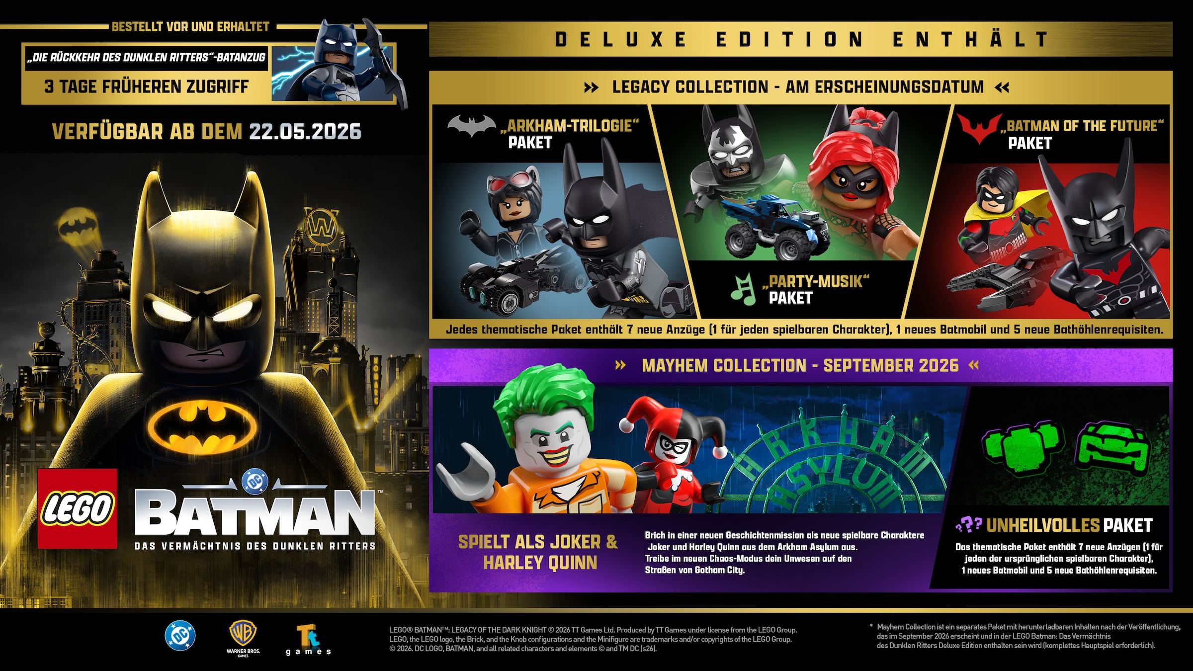 Warner Games Spielesoftware »LEGO Batman: Das Vermächtnis des dunklen Ritters Deluxe Edition« Nintendo Switch 2
