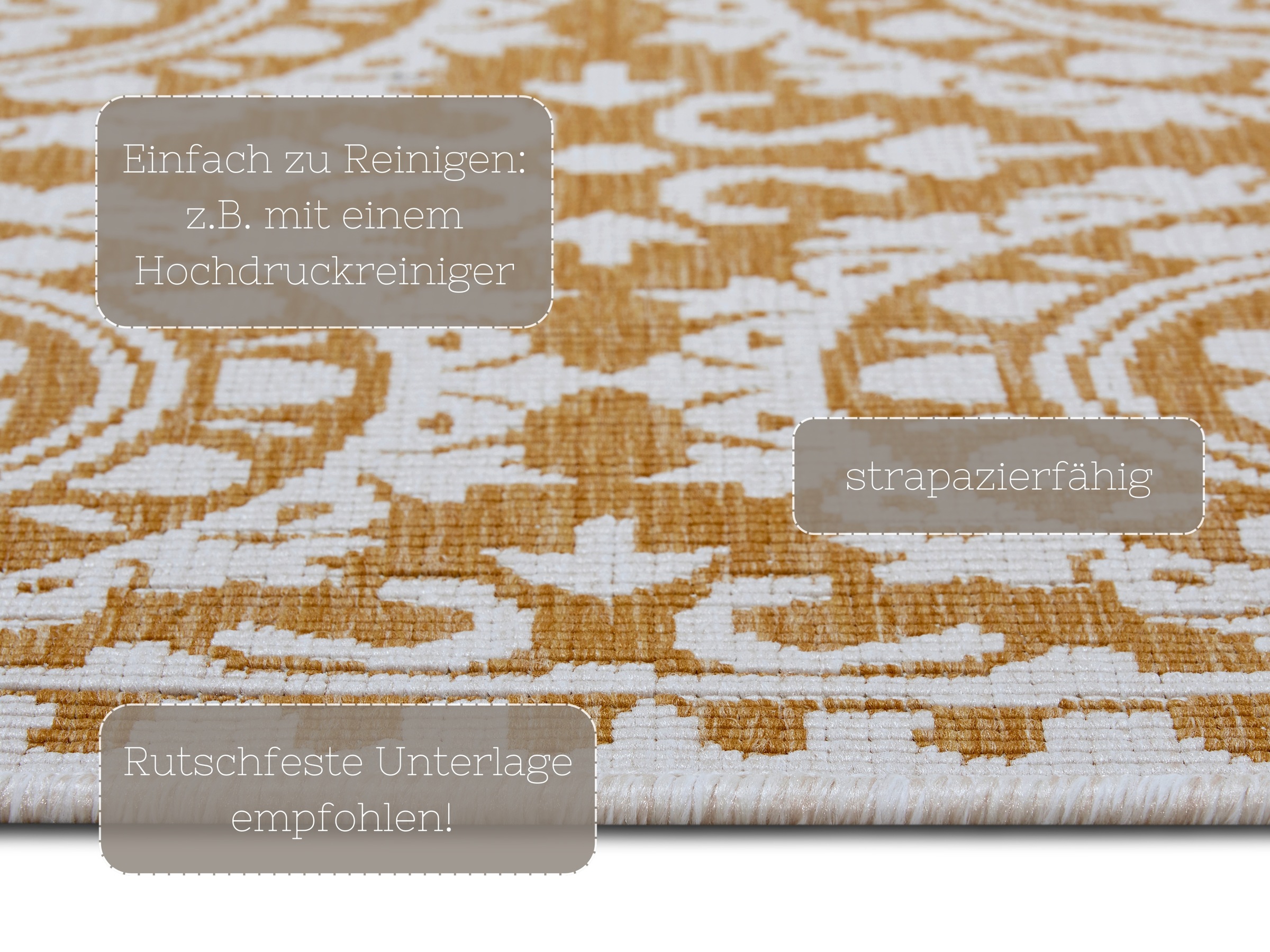 NORTHRUGS Läufer »Jardin«, rechteckig, 5 mm Höhe, Wendeteppich, In-& Outdoor, Vintage, Balkon, Garten, Wohnzimmer, Flur
