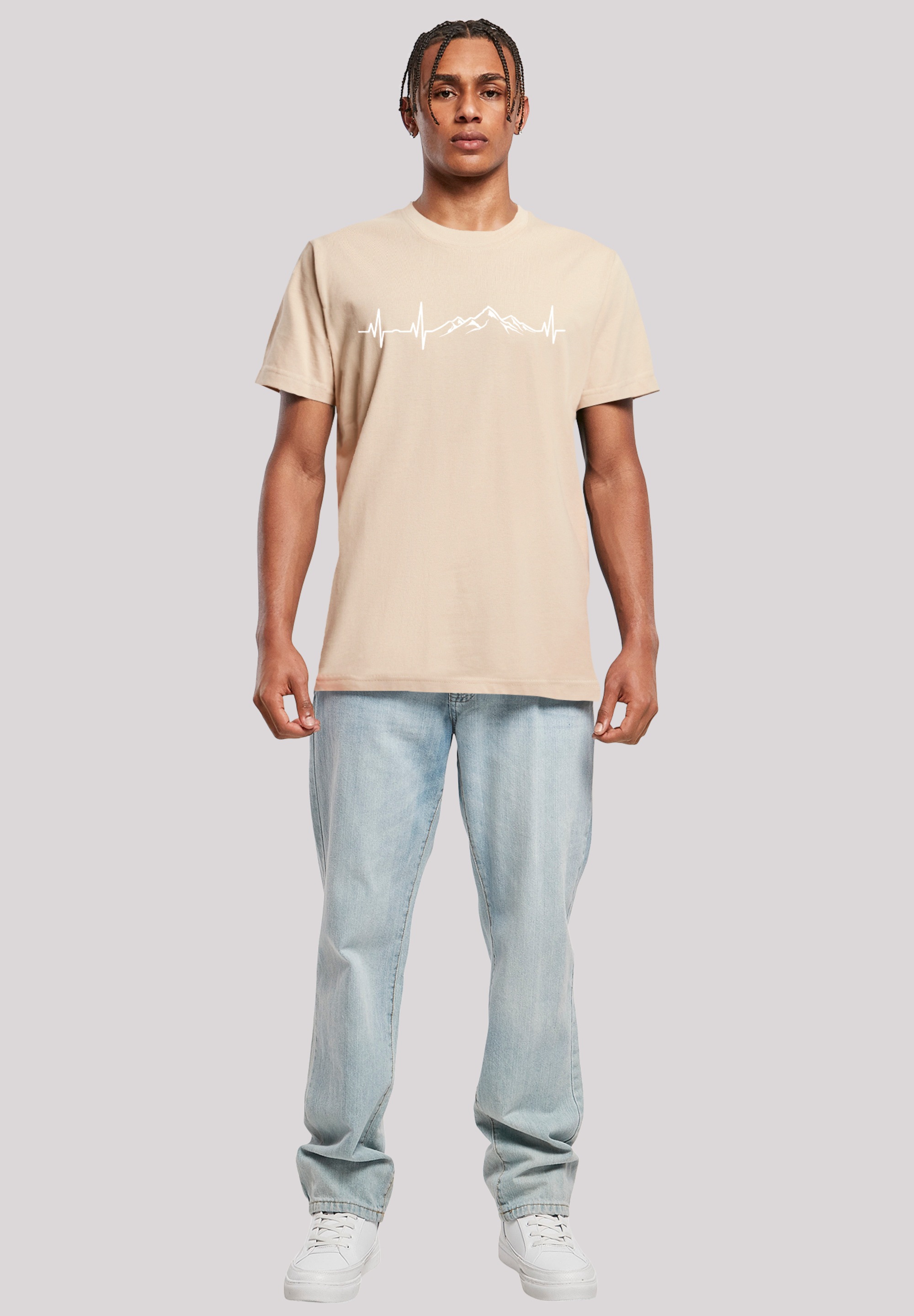 F4NT4STIC T-Shirt »Herzschlag Berge Wandern«, Premium Qualität