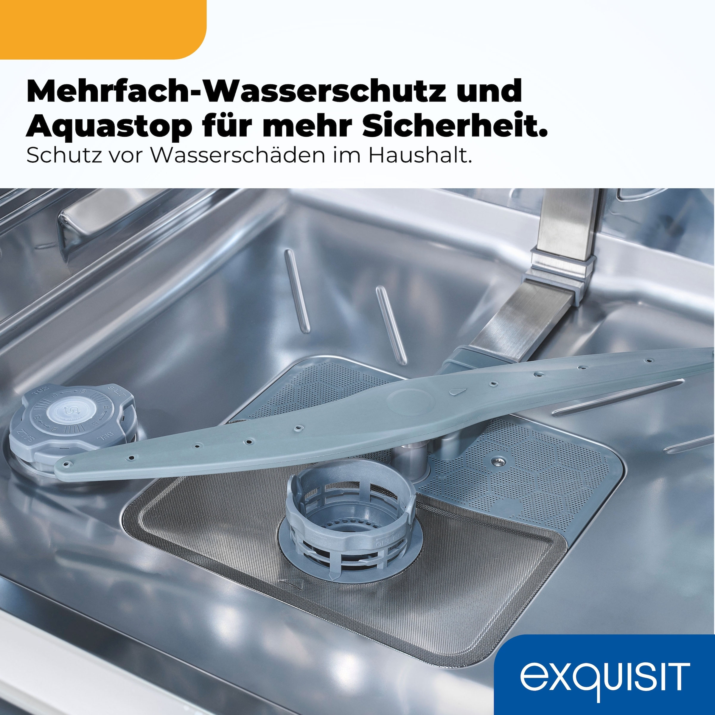 exquisit Standgeschirrspüler 9114 »GSP9114-451D silber« 11,9 l 14 tlg. Maßgedecke 14 Maßgedecke & flüsterleise 49 dB – stark und angenehm ruhig