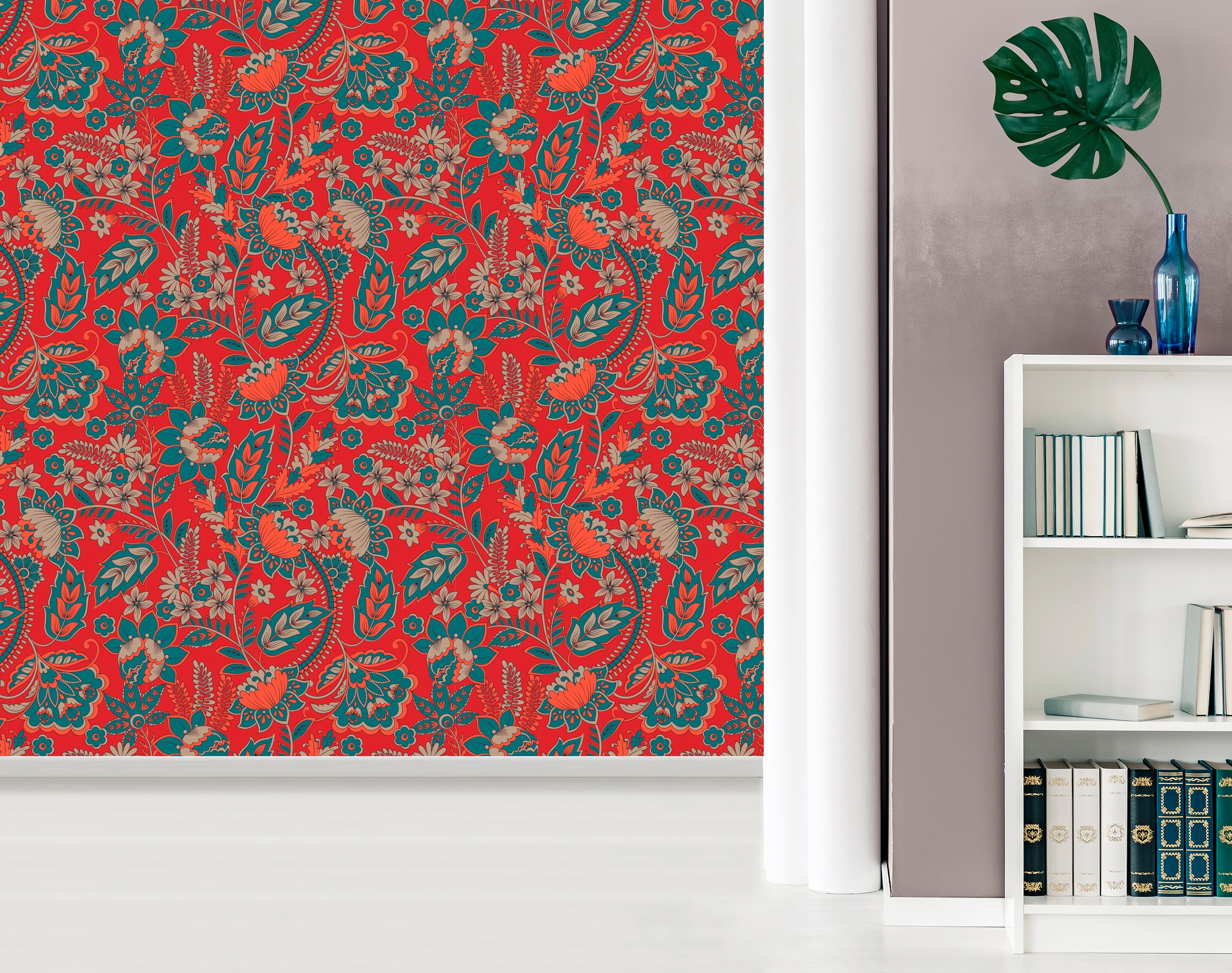 queence Vinyltapete »Josefin«, bedruckt-Barock-Antikoptik-Kunst, 90x250cm, selbstklebend, kinderleichte Anbringung, Sticker