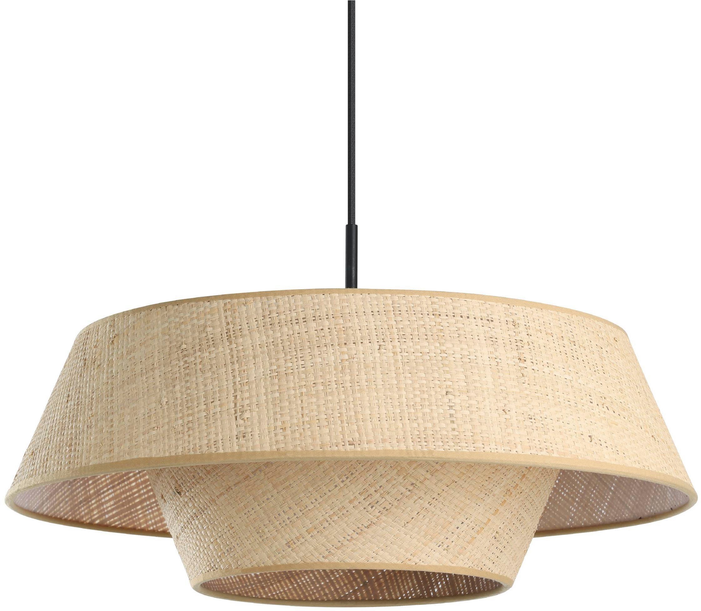 EGLO Hängeleuchte »Marford Hängelampe, Pendelleuchte Boho Japanisch, Esszimmerlampe, E27« E27 1 Stk. Hängeleuchte - H110 x Ø50 cm - schwarz - 1X60W exkl.