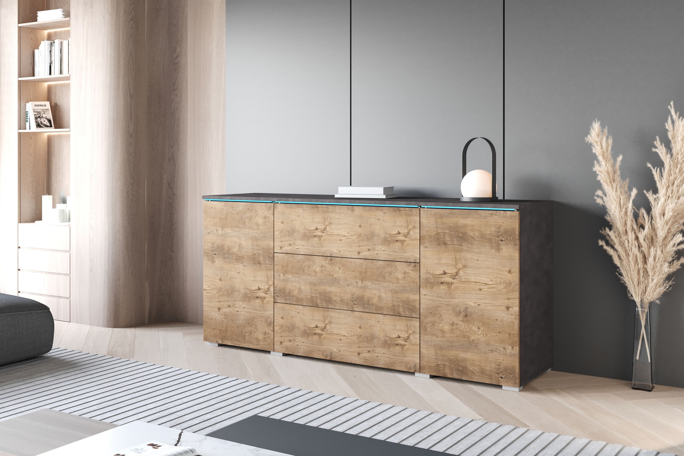 Home affaire Sideboard "VERA, grifflos" verstellbare Einlegeböden, Wahlweis günstig online kaufen