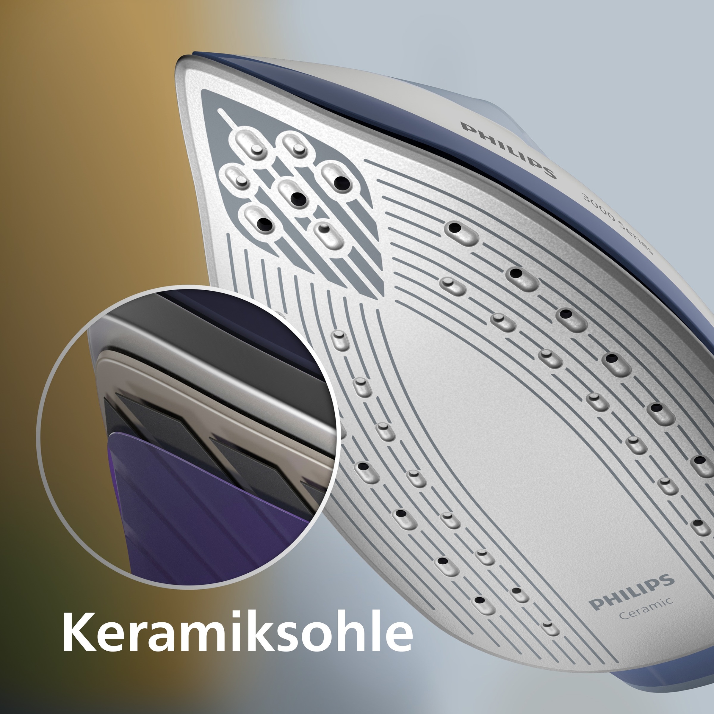 Philips Dampfbügelstation »PerfectCare 3000 Series PSG3000/20, hellblau/dunkelblau/weiß« 1.400 ml Wassertank 2.400 Watt, Vertikaldampf, Keramik-Bügelsohle, 350gr Dampfstoß