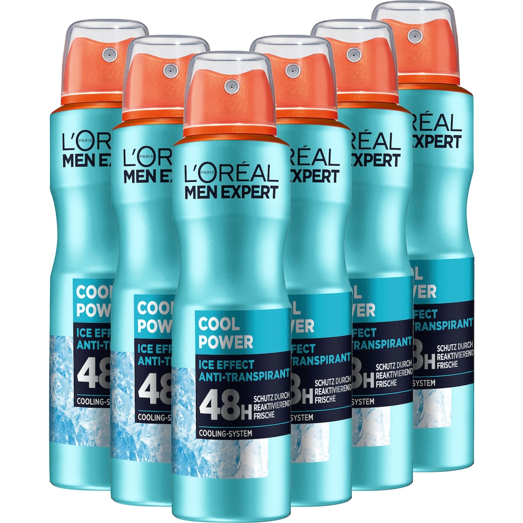 L'ORÉAL PARIS MEN EXPERT Deo-Spray »Deo Spray Cool Power 48h«, (Packung, 6 tlg.)