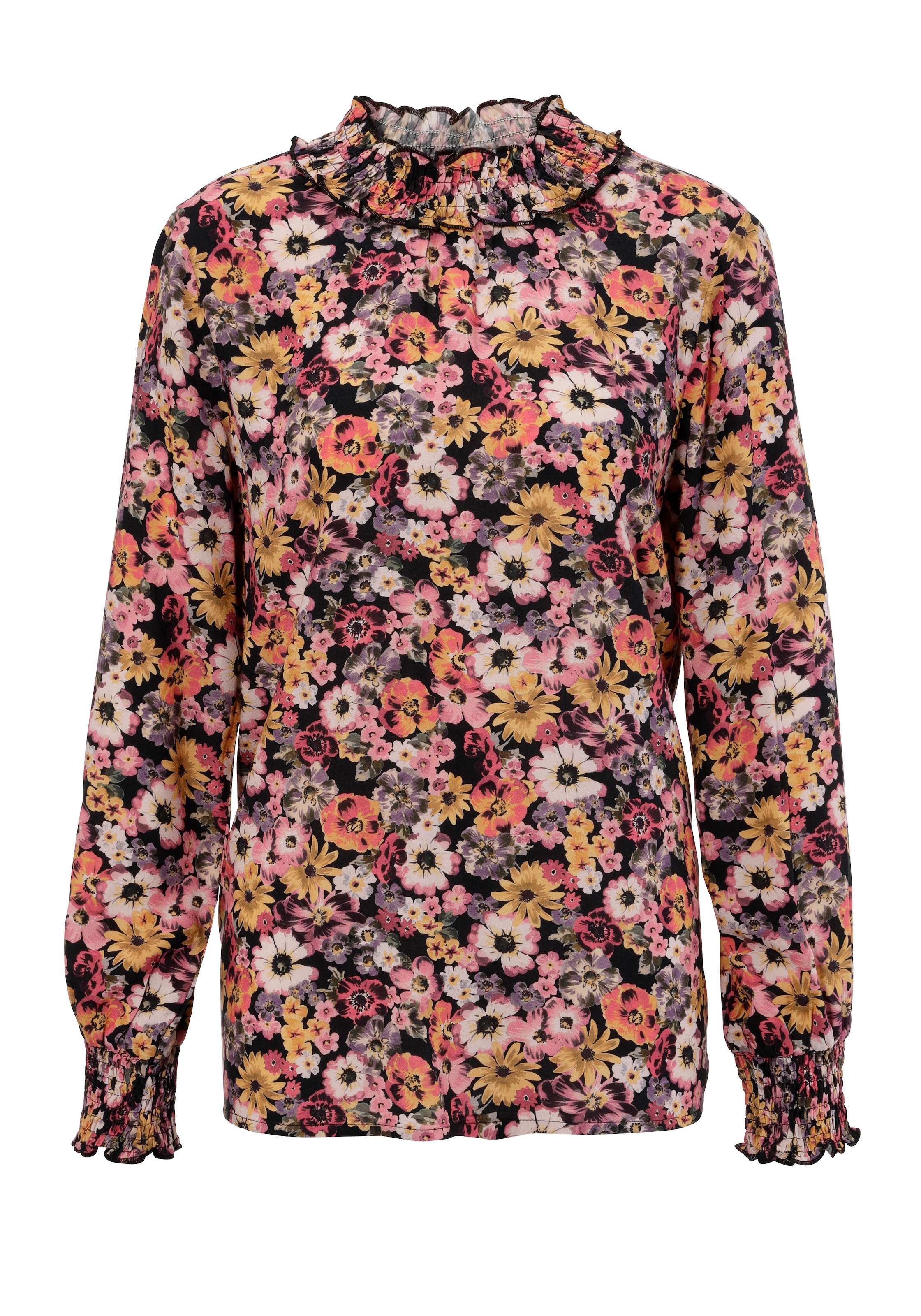 Aniston CASUAL Schlupfbluse, mit romantischen, farbenfrohen Blüten bedruckt - NEUE KOLLEKTION