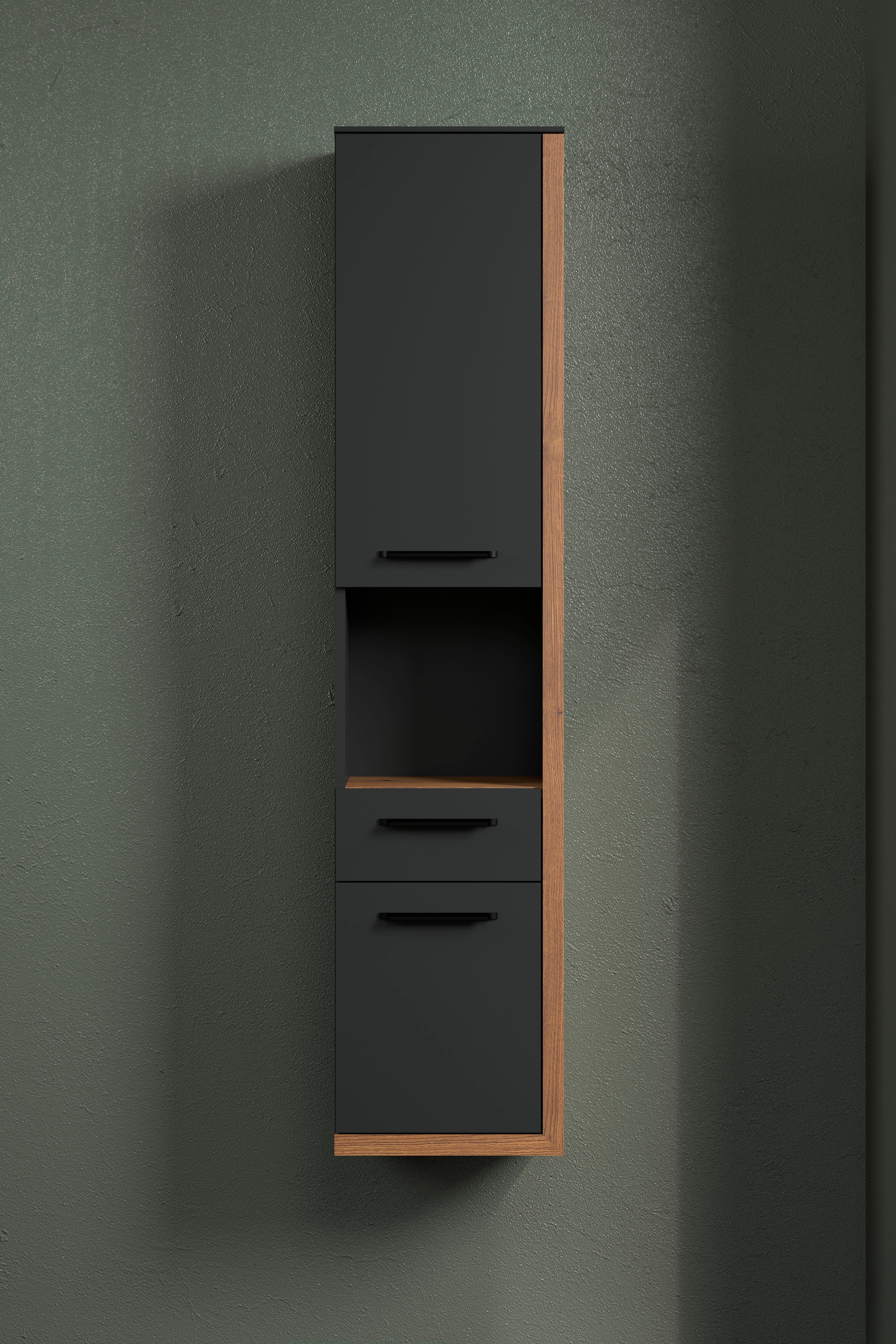 INOSIGN Midischrank »Premont«, (1 St.), grauer Bad-Hängeschrank, 35 cm x  157 cm hoch, Soft-Close, 2 Türen | BAUR