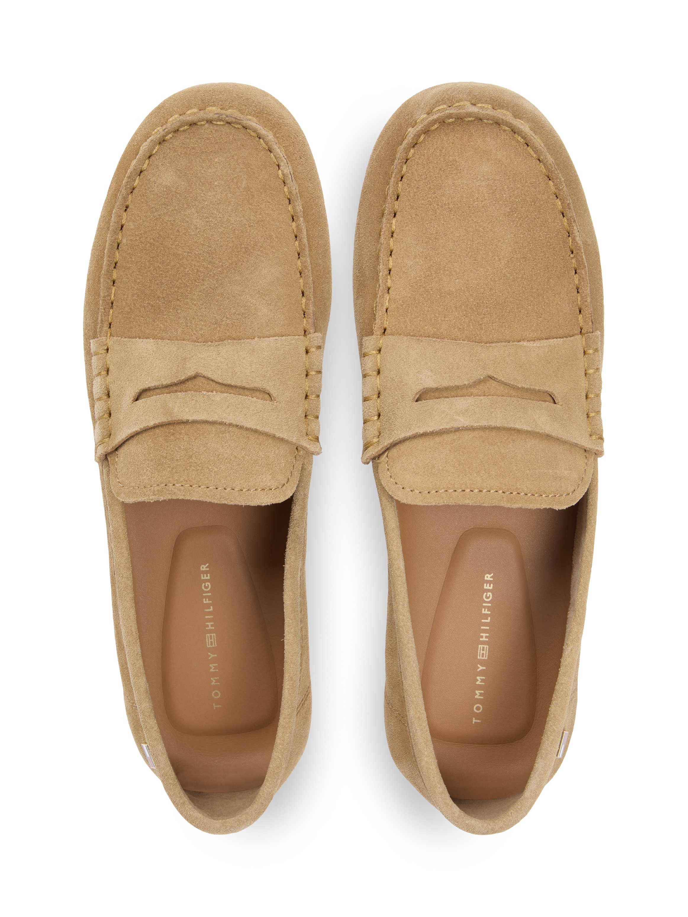 Tommy Hilfiger Slipper »FLAG SOFT SUEDE DRIVER LOAFER«  , Schlupfschuh, Bequemschuh, Mokassin, Flats mit modischen Zierriegel