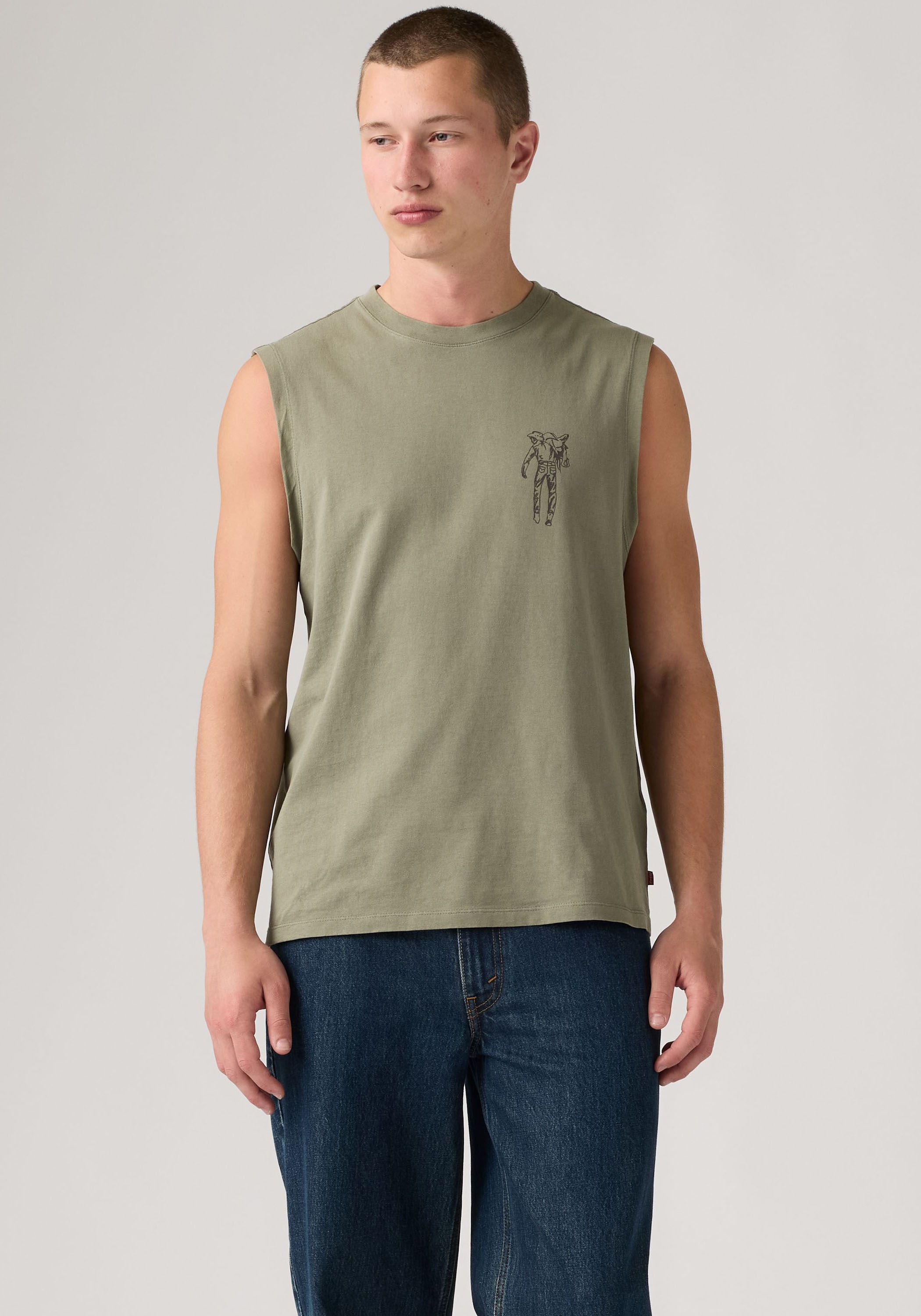 Levis Muskelshirt "GR MUSCLE TANK" Vorder- und Rückenteil mit Druck