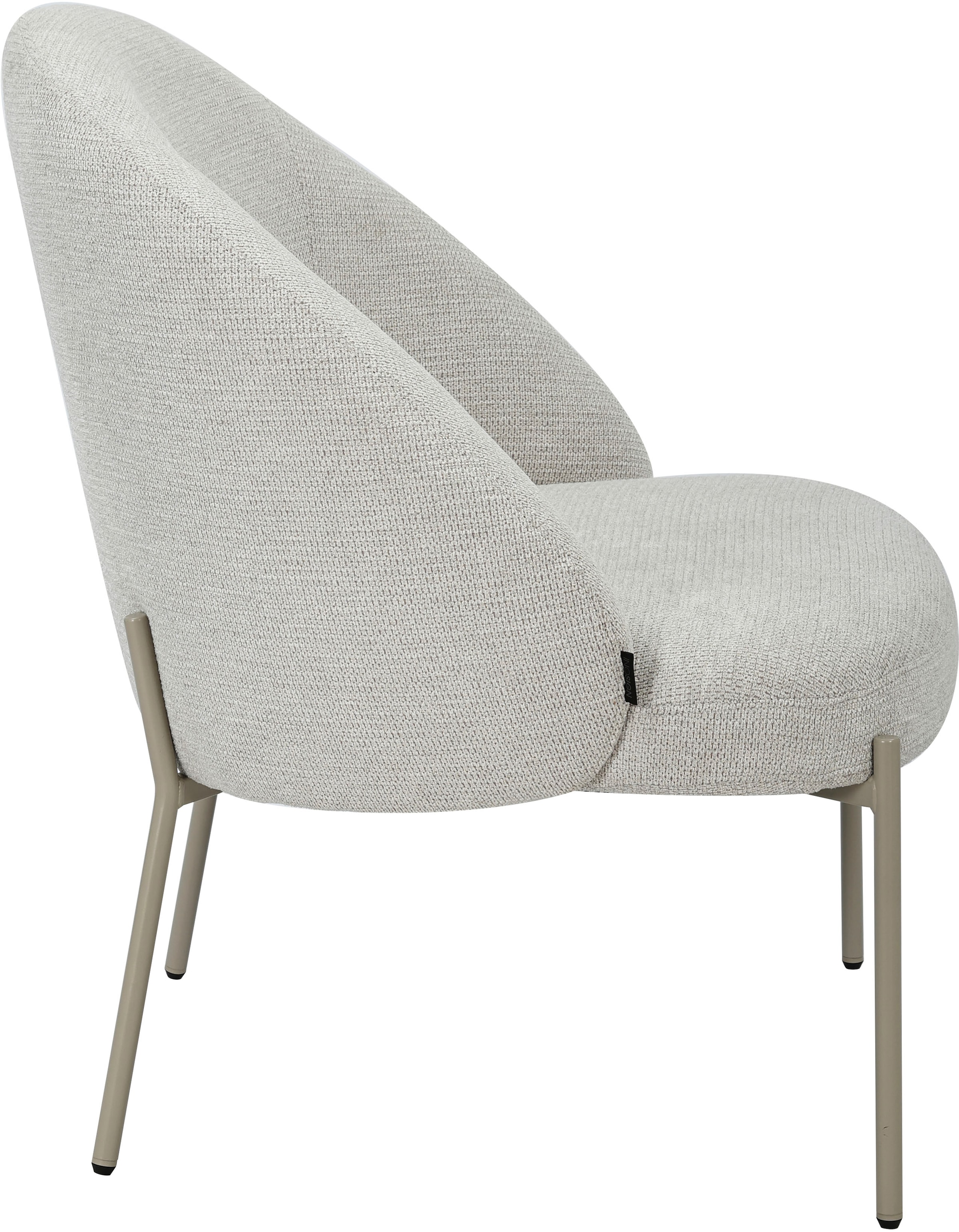 INOSIGN Loungesessel »MOVILLE Designstuhl mit filigranen Metallbeinen«, Cocktailsessel, farblich abgestimmte Metall-Beine, Webstoff