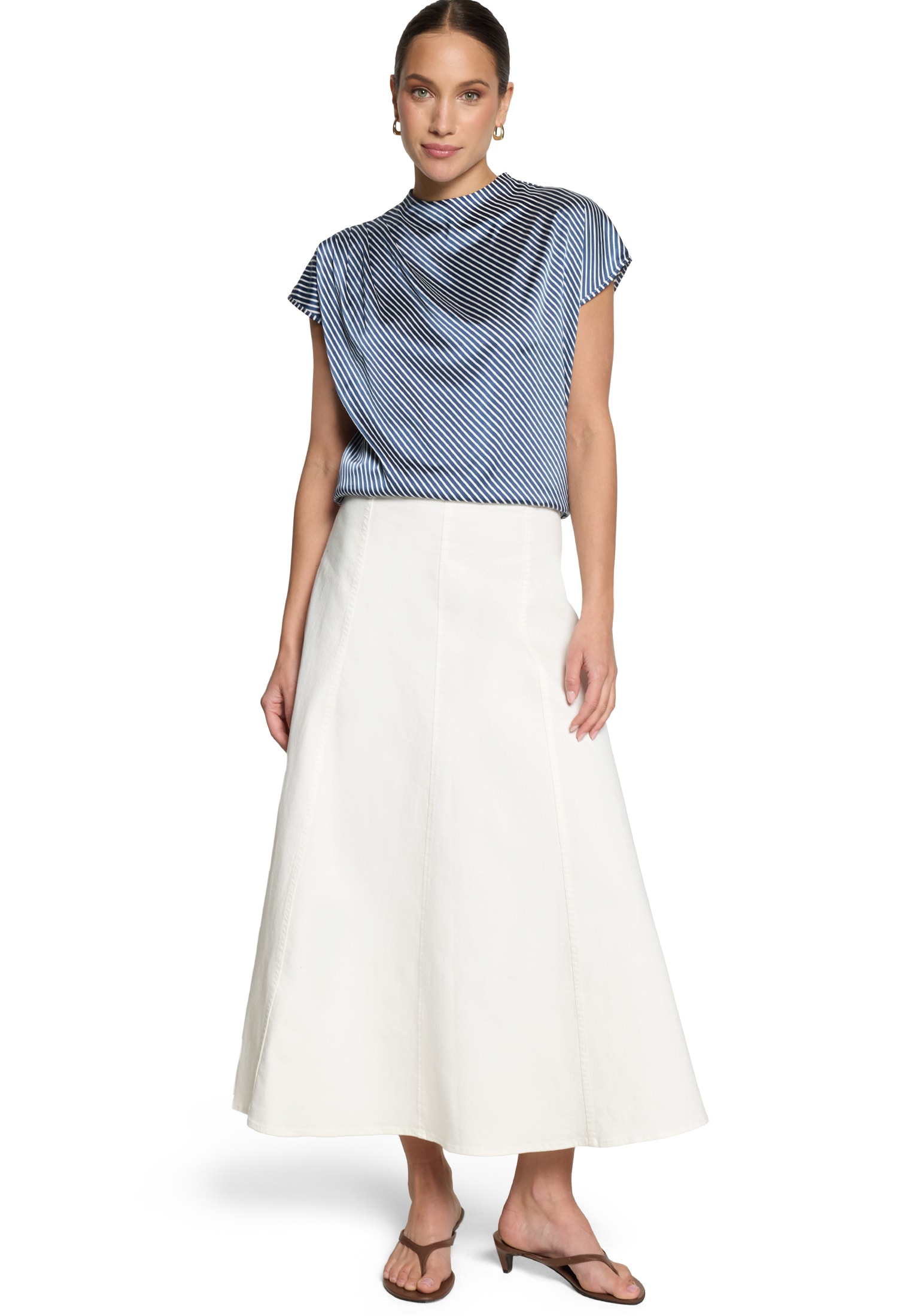 Zero Satinbluse »Damen mit Kragen«