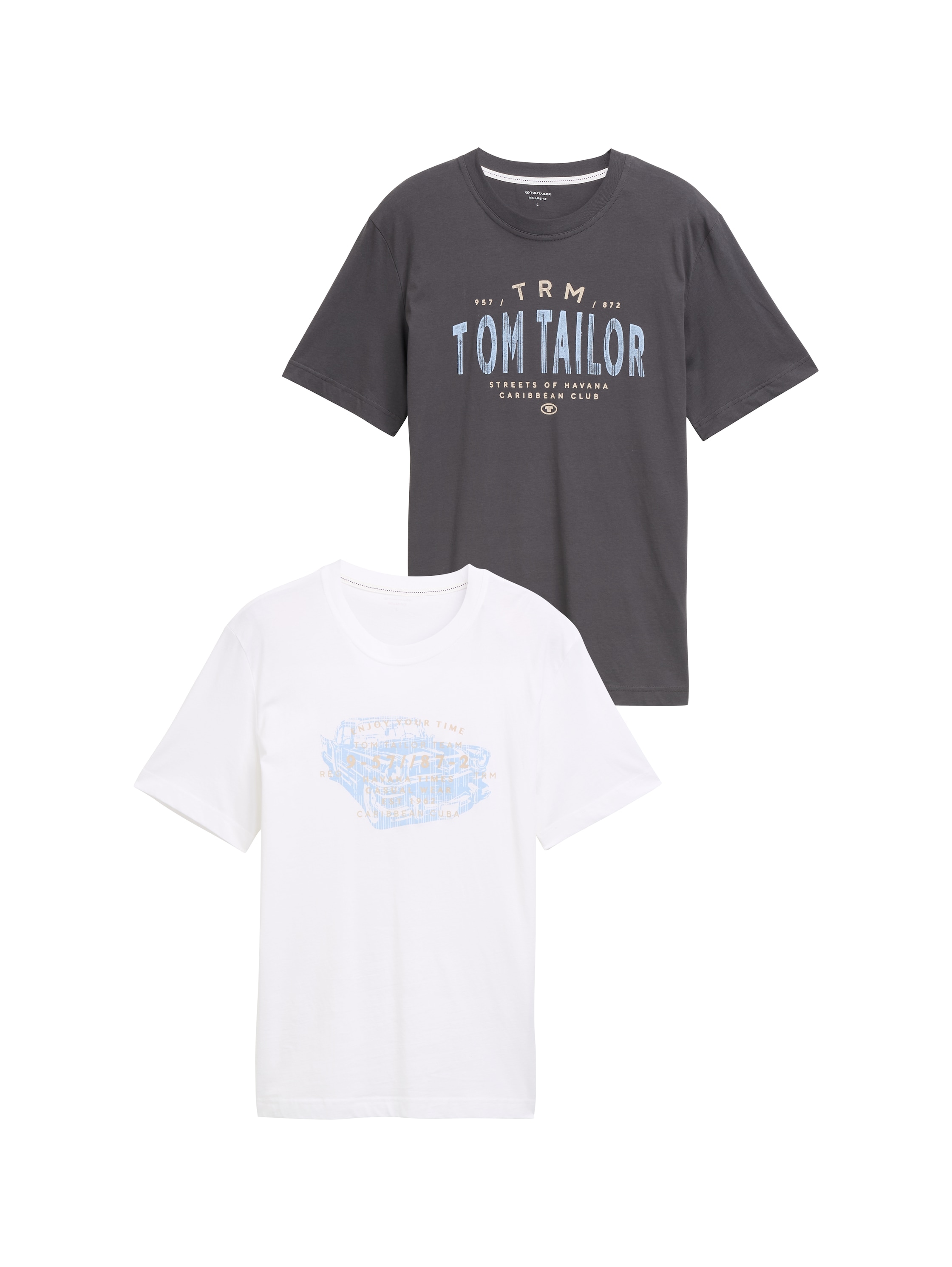 TOM TAILOR T-Shirt, (Packung, 2 tlg.), mit Frontprint