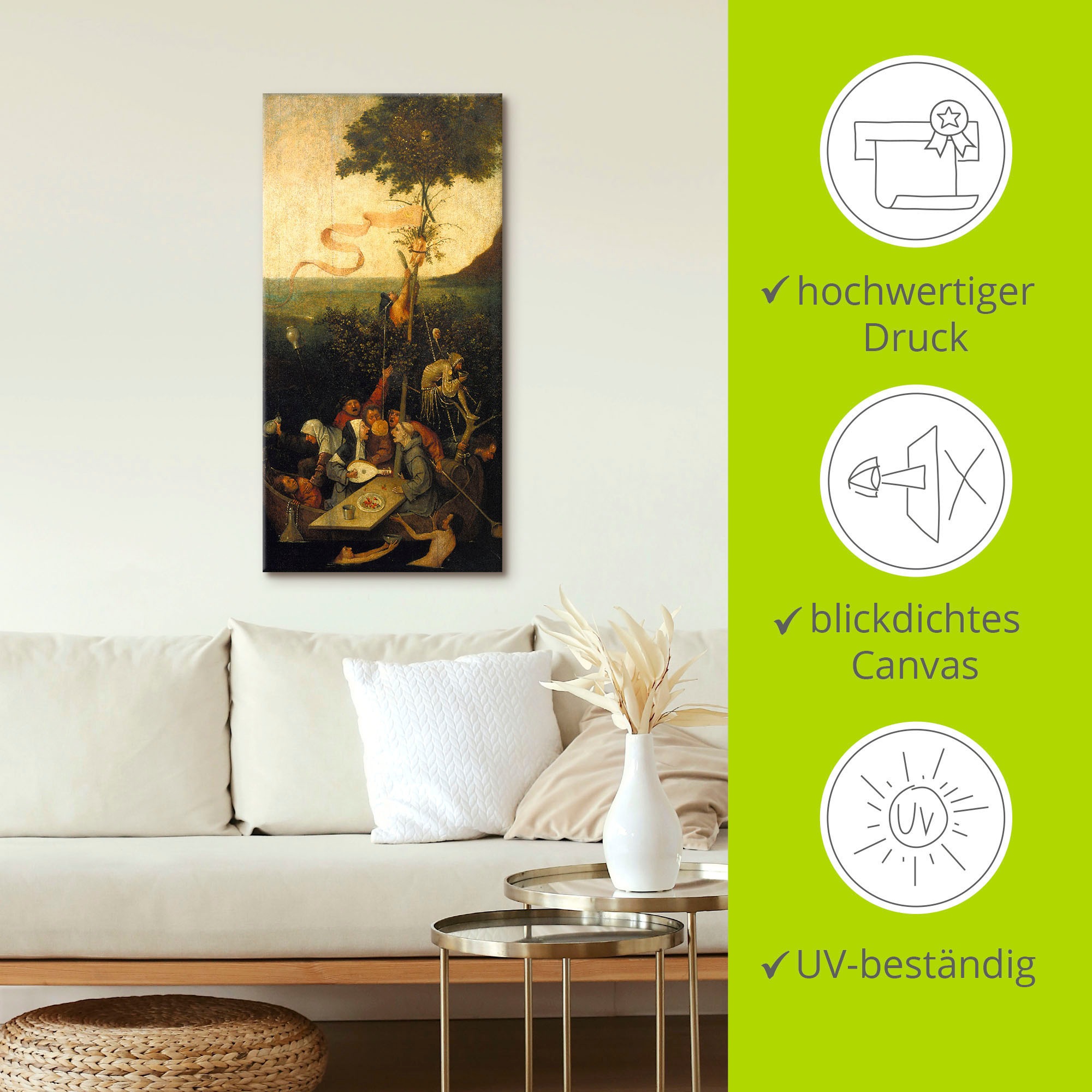 Artland Wandbild »Das Narrenschiff.«, Gruppen & Familien, (1 St.), als Leinwandbild, Wandaufkleber in verschied. Größen