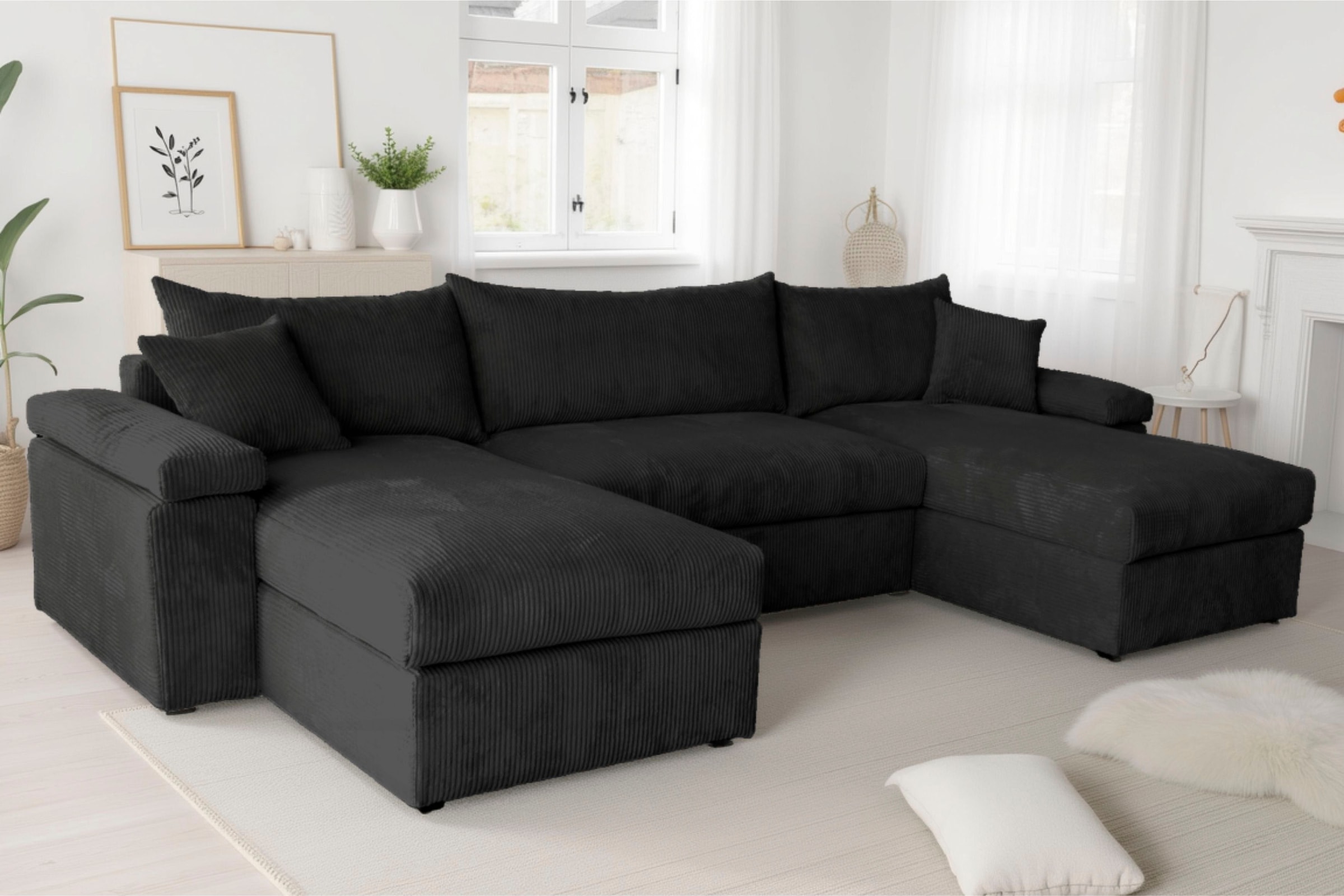 OTTO home Wohnlandschaft »Cosy U-From Breite 309 cm, Sitzaufbau im Sandwich-Federkern« Bezüge in Cord oder Struktur weich wählbar mit Kaltschaumauflage