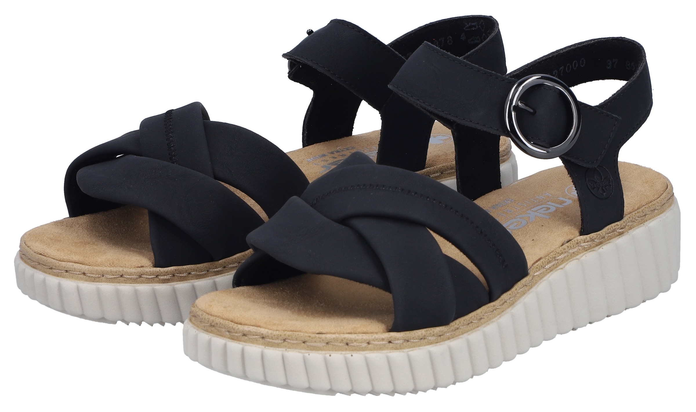 Rieker Sandale Sommerschuh, Keilsandalette, Urlaubsschuh mit Klettriemchen