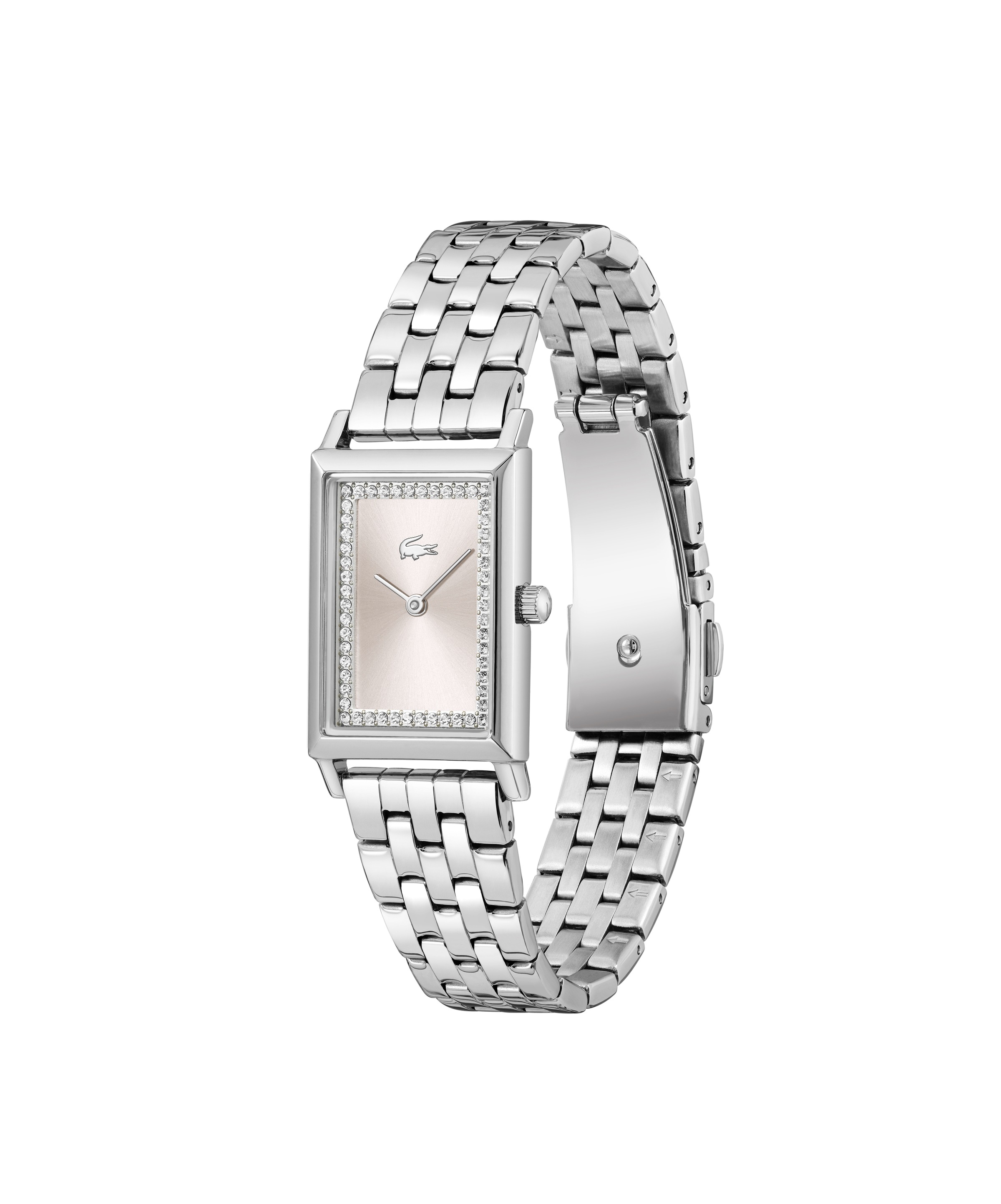 Lacoste Quarzuhr »CATHERINE« Armbanduhr, Damenuhr, Edelstahlarmband, analog, Glassteine