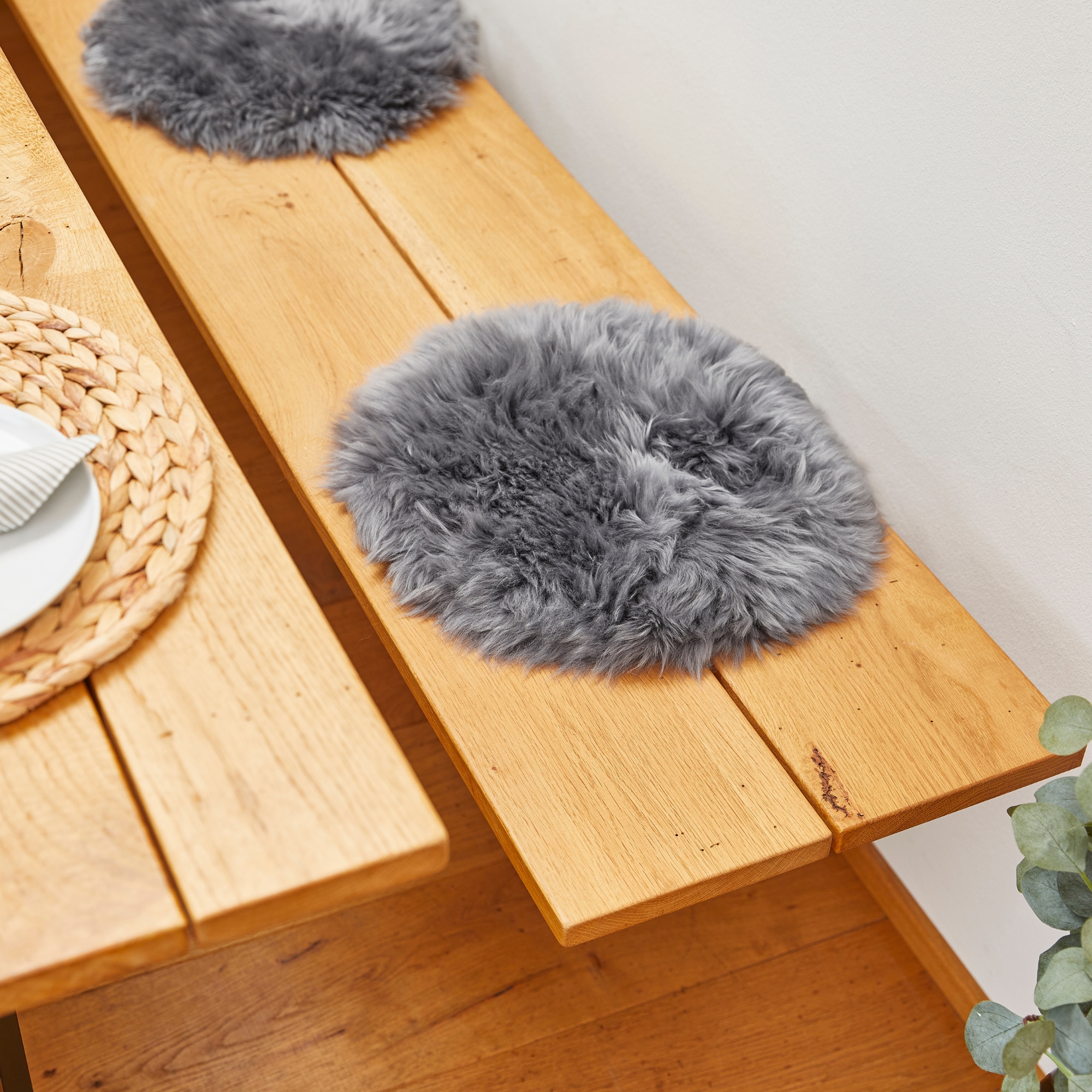 LUXOR living Stuhlkissen »Lammfell«, (1 St.), Sitzauflage, Sitzfell, rund, Ø 34 cm, echtes Lammfell