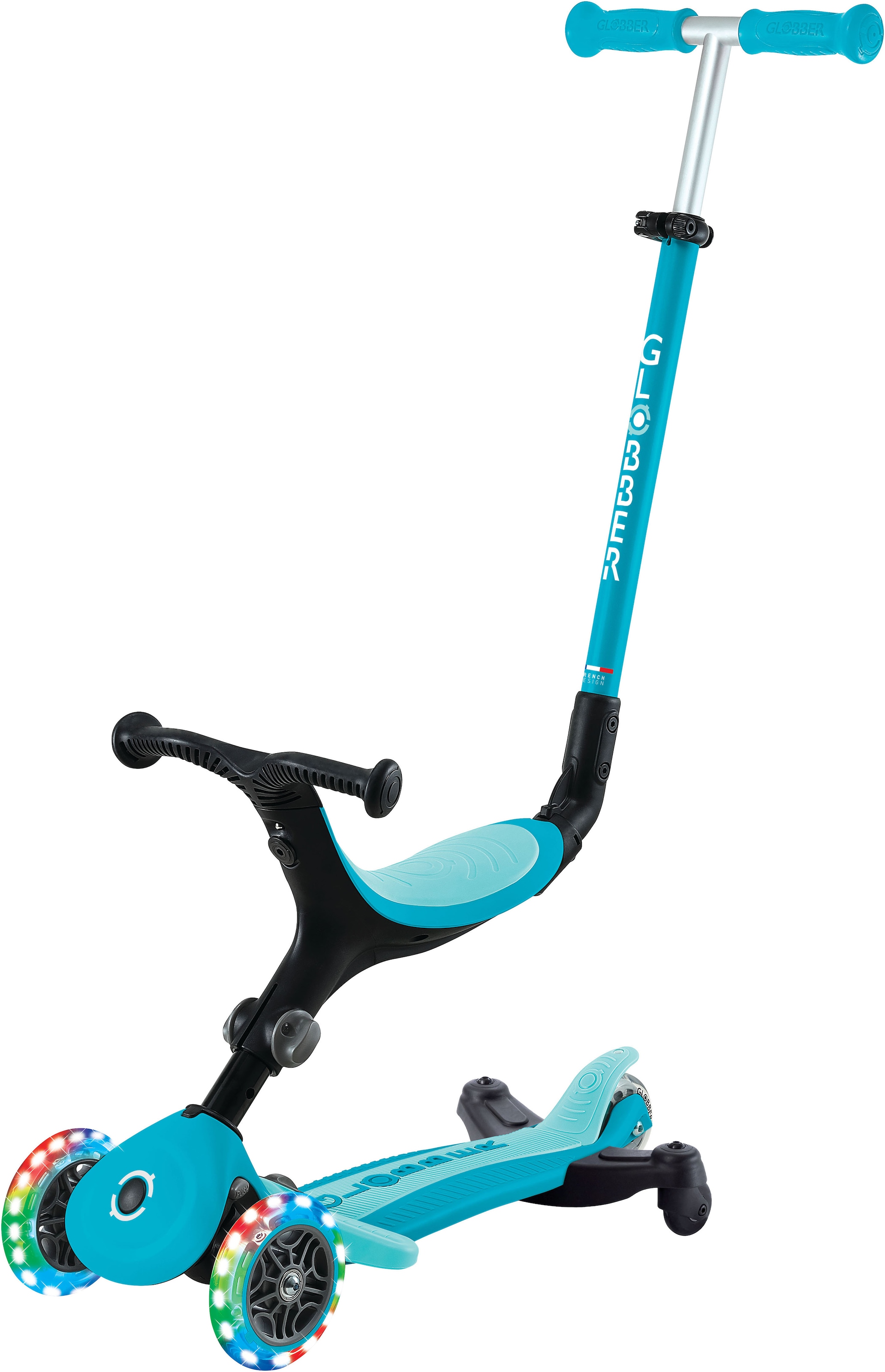 Globber Tretroller »GO-UP ACTIVE LIGHTS 360, mit Leuchtrollen«