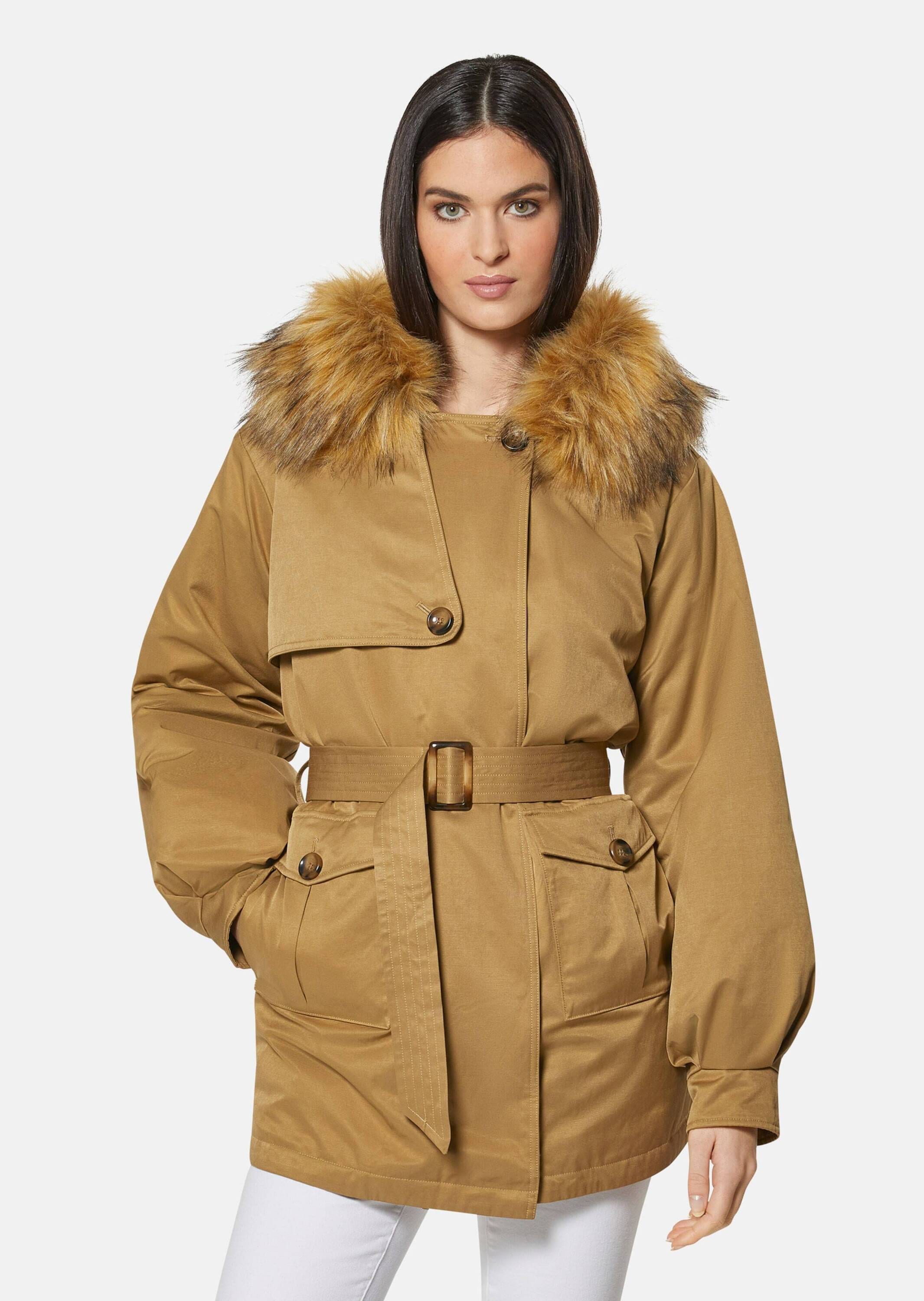 MADELEINE Trenchcoat »Parka Parka mit Kapuze und abnehmbarem Fake-Fur«