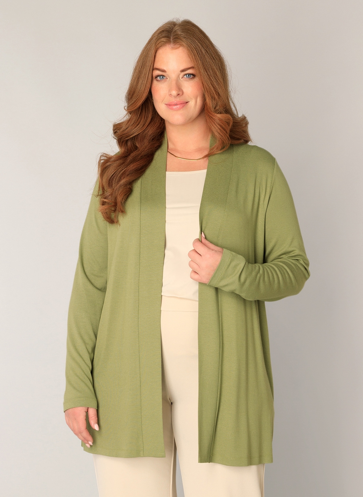 Base Level Curvy Strickjacke »Ayla« offen, ohne Verschluss
