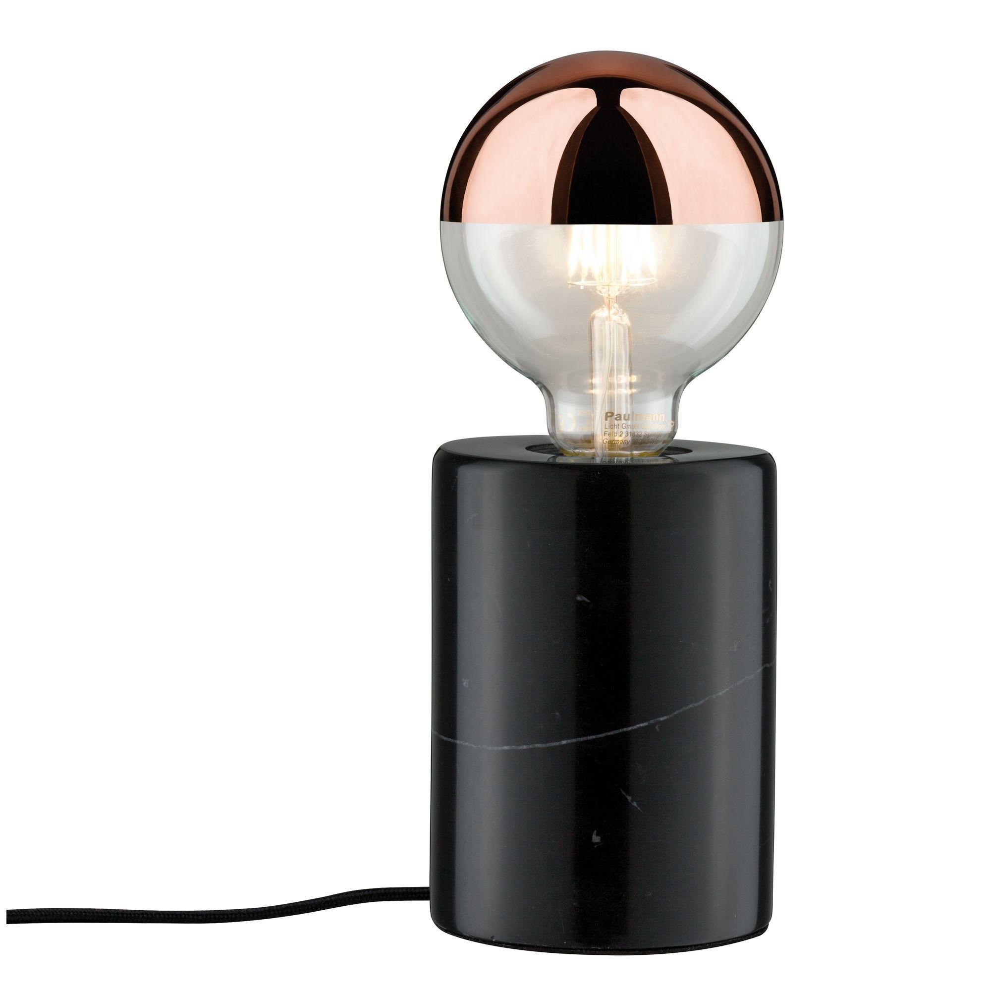Paulmann LED Tischleuchte Neordic Nordin Schwarz/Marmor, E27, 1 St.