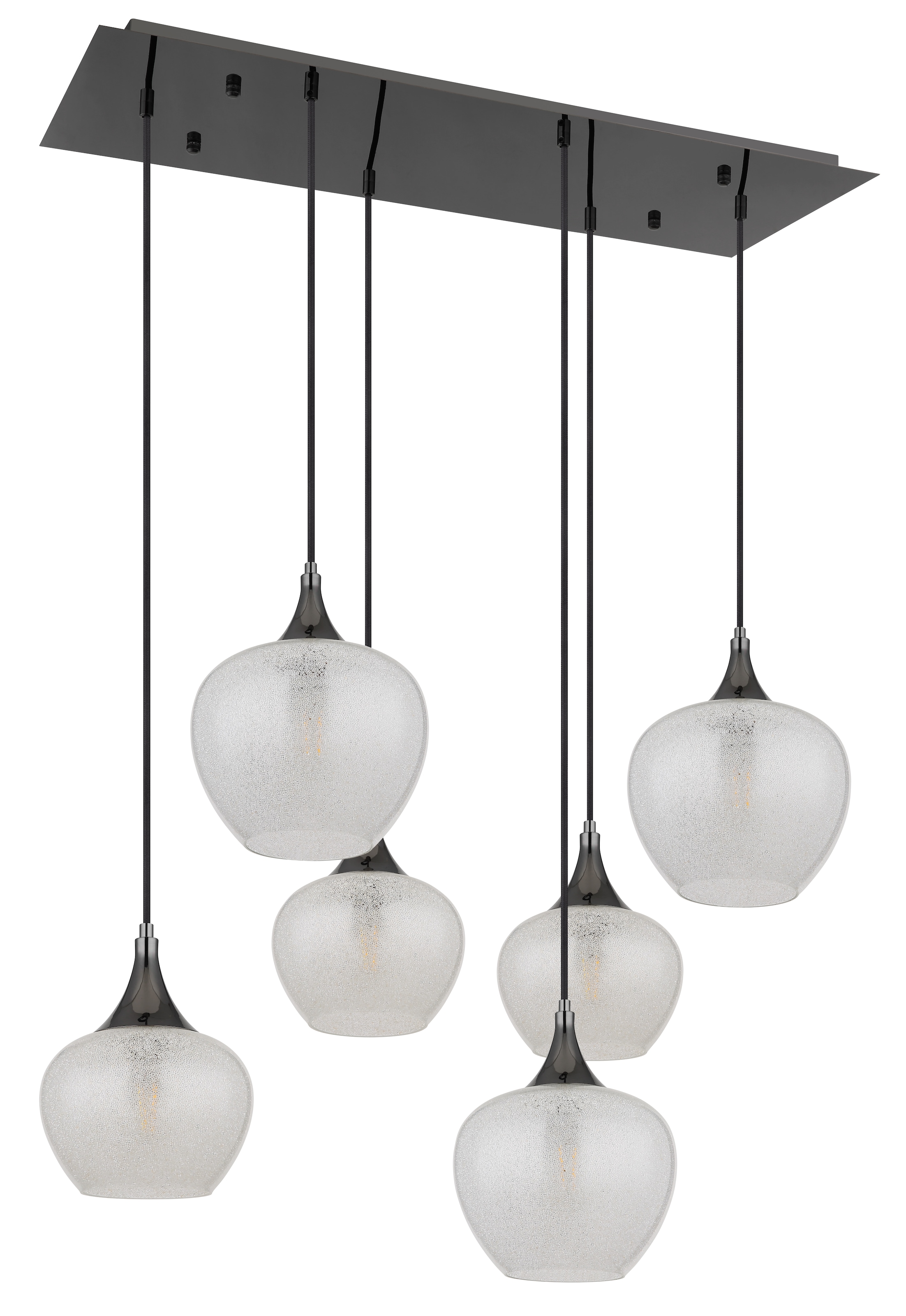 GLOBO LIGHTING Hängeleuchte »MAXY«, Leuchtmittel E27 | ohne Leuchtmittel, Hängelampe/Pendelleuchte/schwarz-chrom/Glas klar/Acrylkristalle