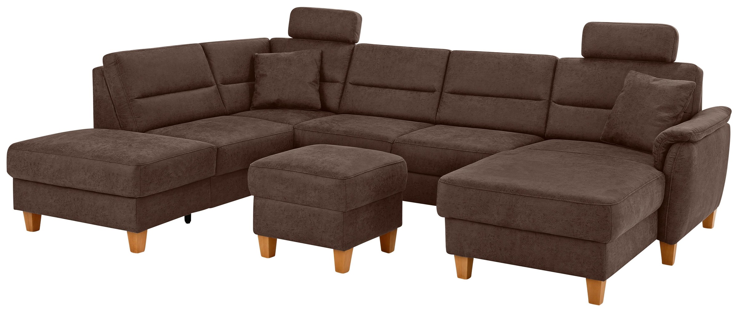 Home affaire Wohnlandschaft "Palmera U-Form, B: 308 cm" optional Bettfunkti günstig online kaufen