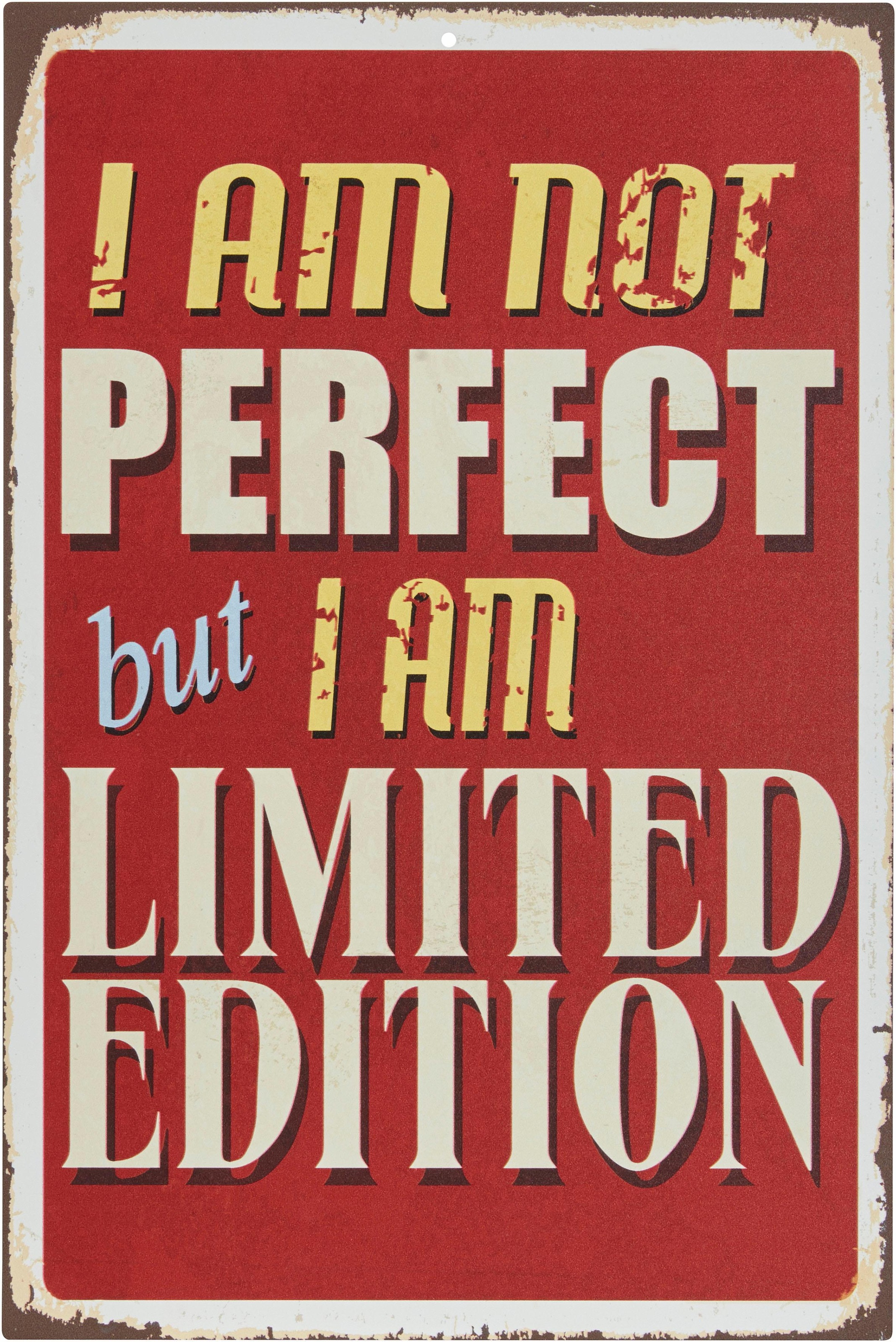 Home affaire Metallbild "I am not perfect …", Schriftzüge-Schriftzug, Spruc günstig online kaufen