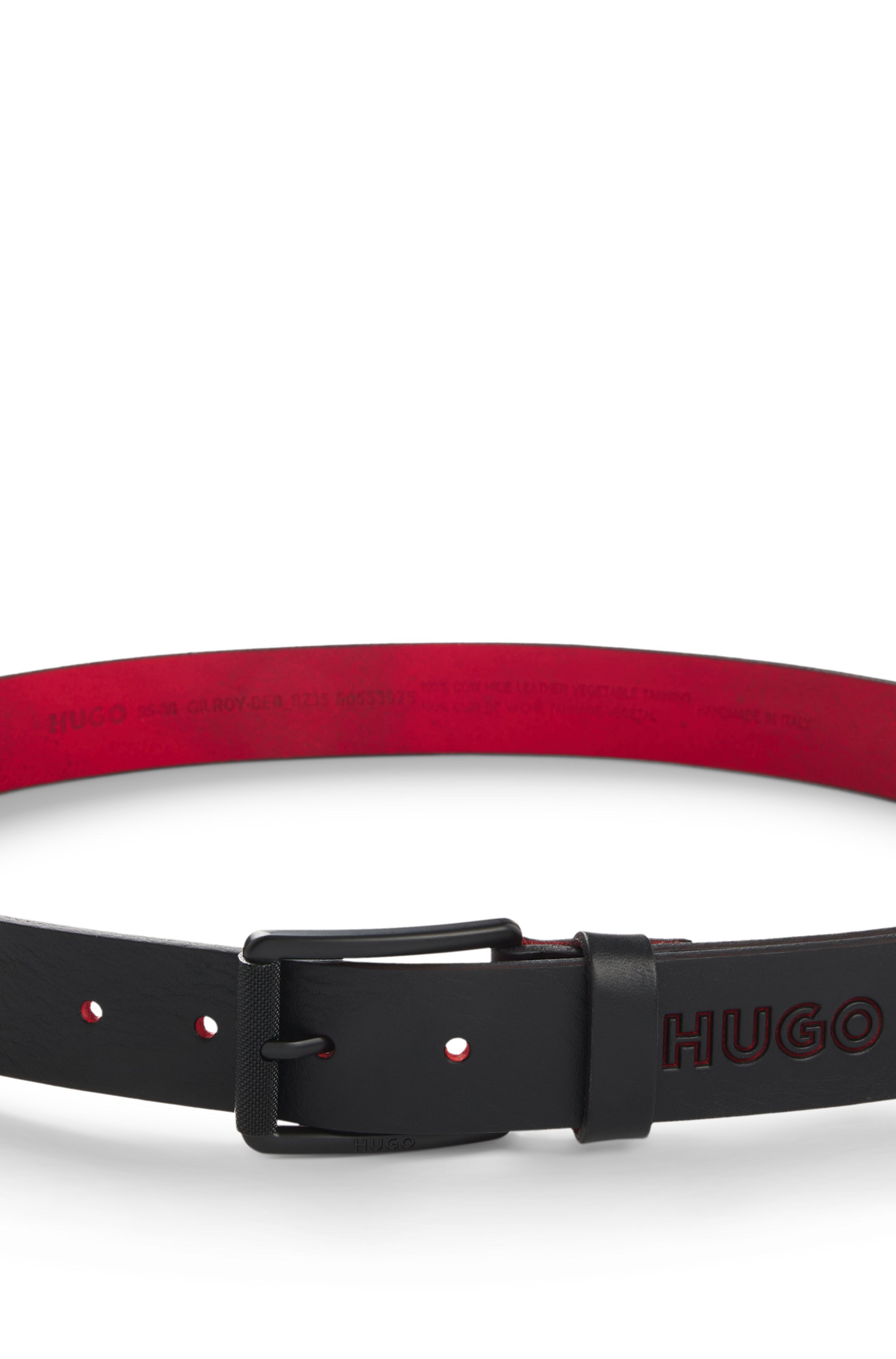 Thumbnail - HUGO Ledergürtel "Gilroy Deb Sz35" mit Label-Prägung rundherum