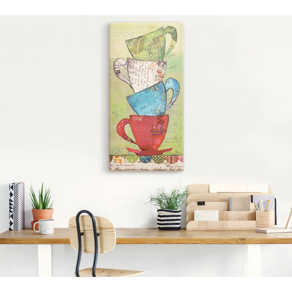 Artland Leinwandbild »Komm zum Tee«, Geschirr & Besteck, (1 St.)