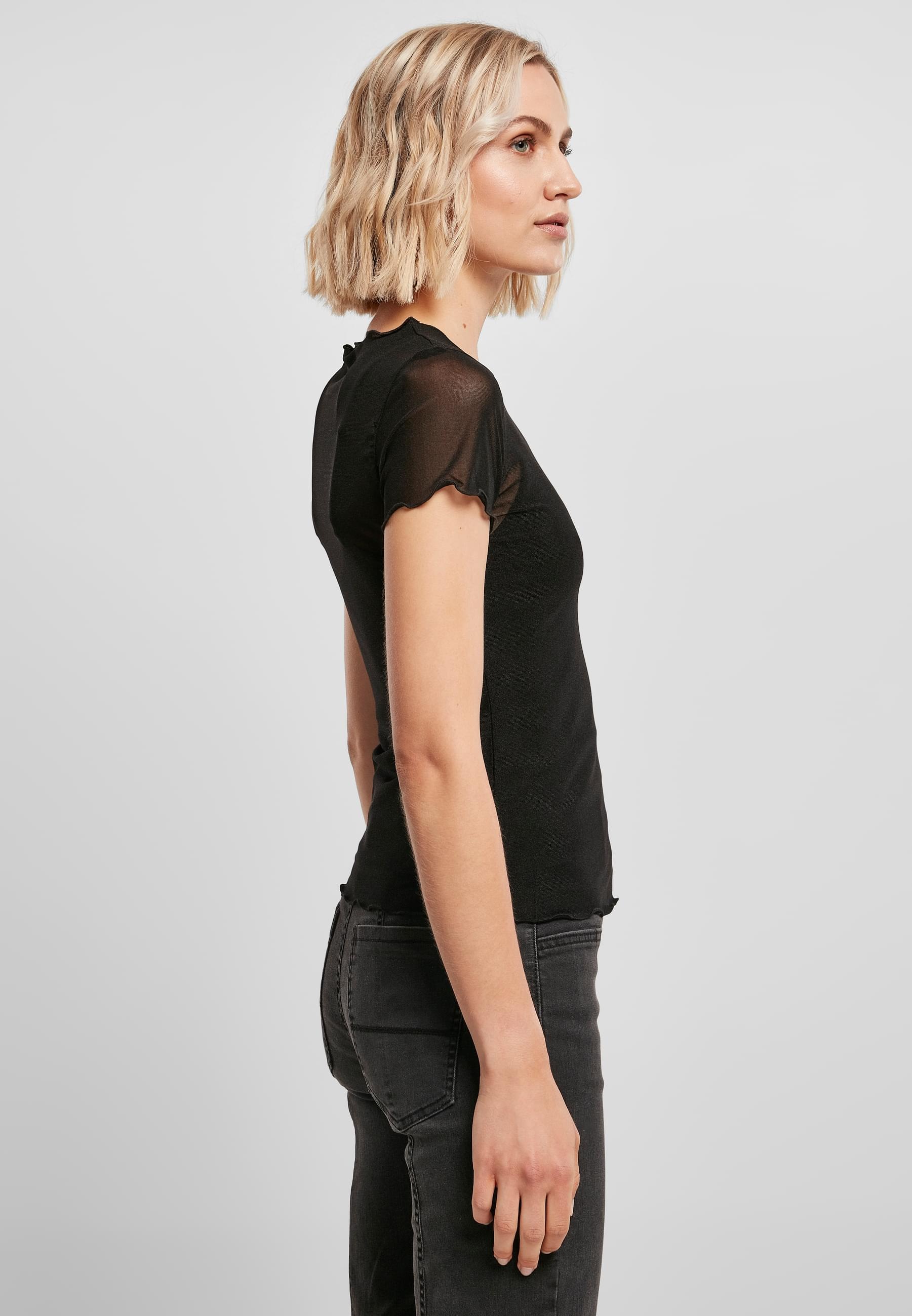 URBAN CLASSICS Kurzarmshirt »Urban Classics Damen Ladies Mesh Tee«, (1 tlg.)
