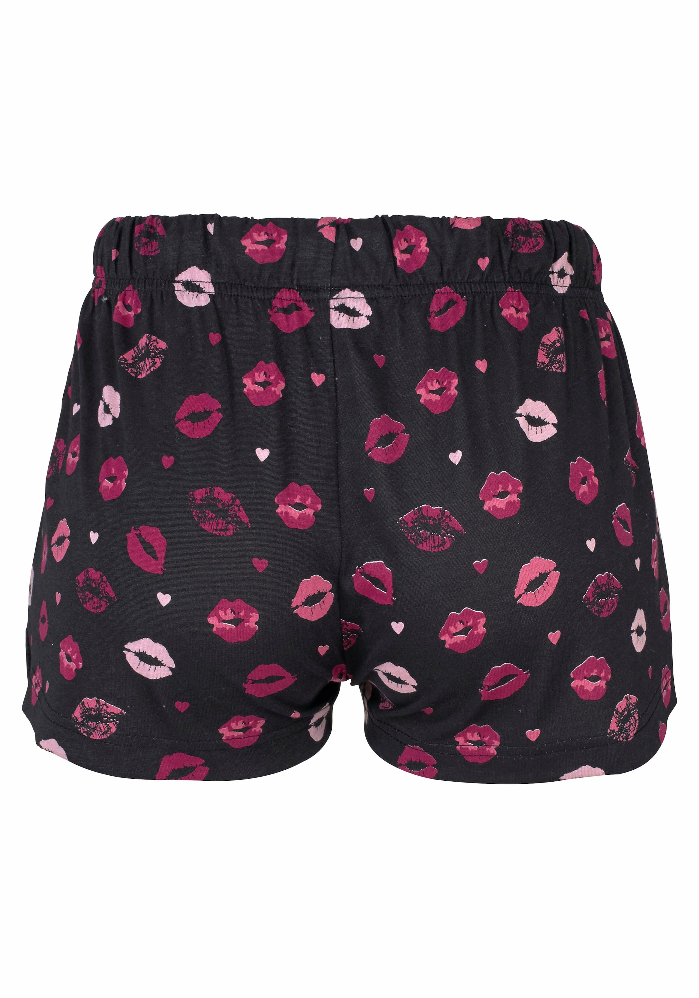 Vivance Dreams Pyjama, (Set, 3 teilig), mit Kussmund-Print